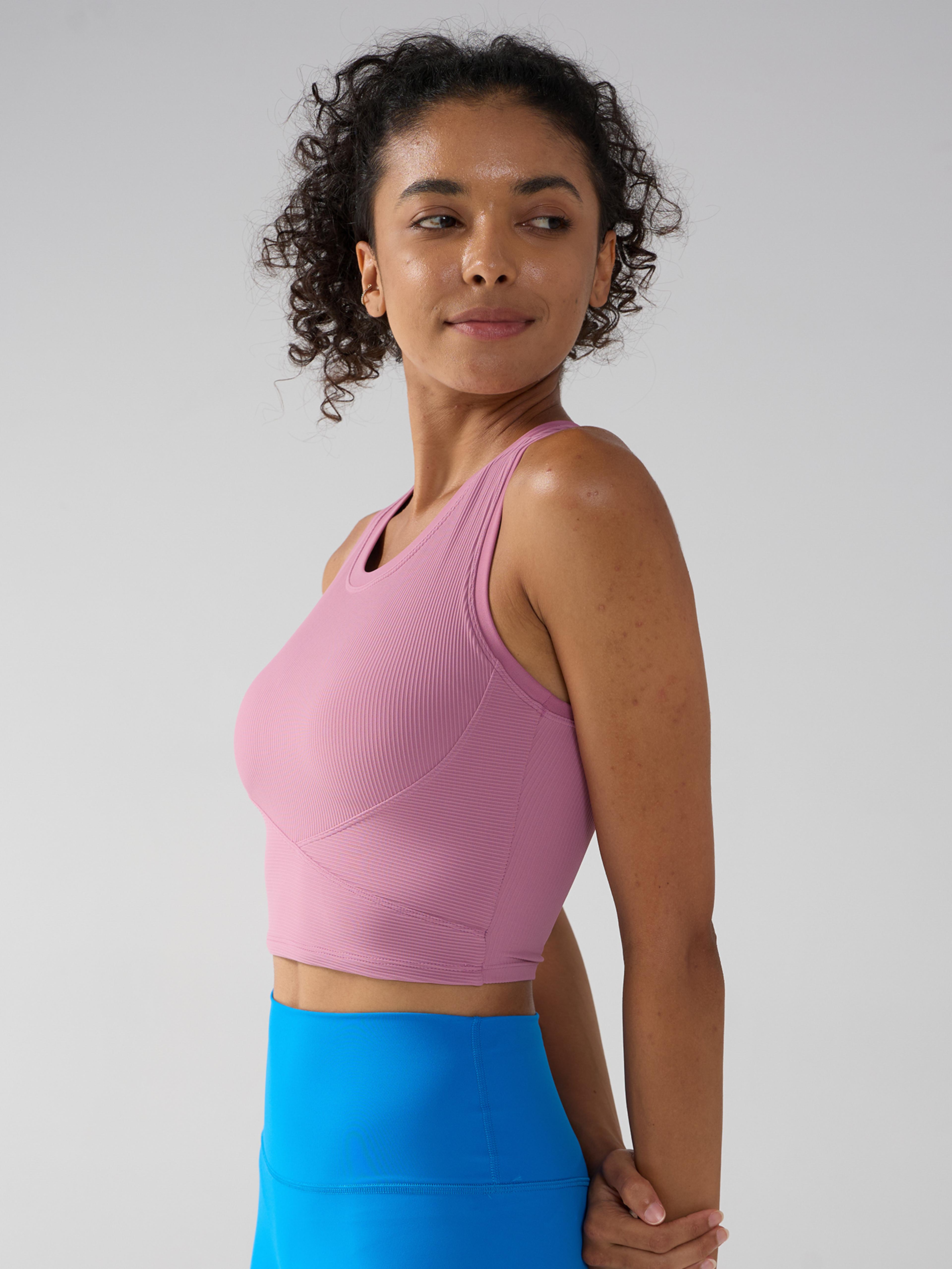 ultra support womens one piece sports bra top breathable yoga & fitness vest with fixed chest pad