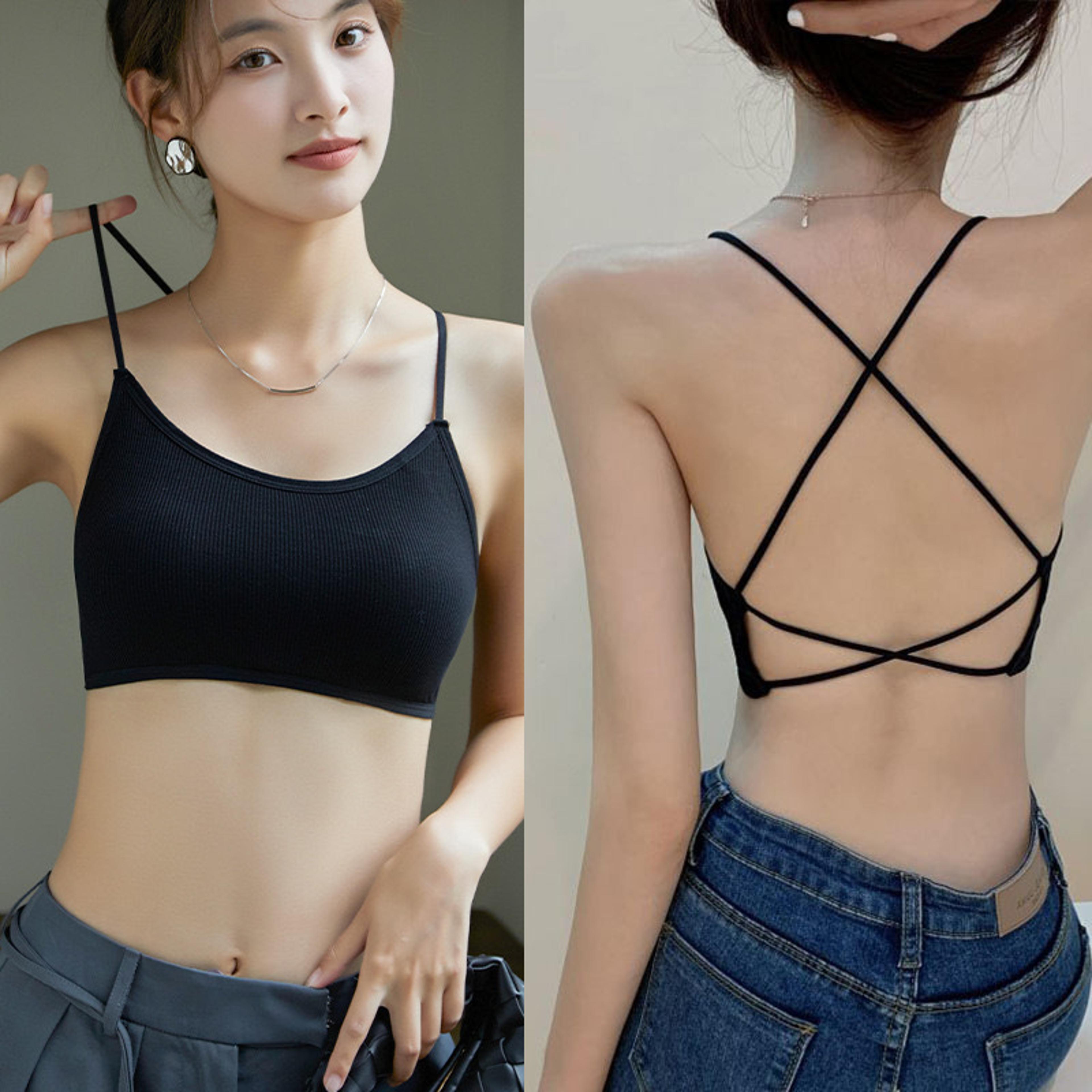 sensual cross back push up bra – thin straps comfort lingerie