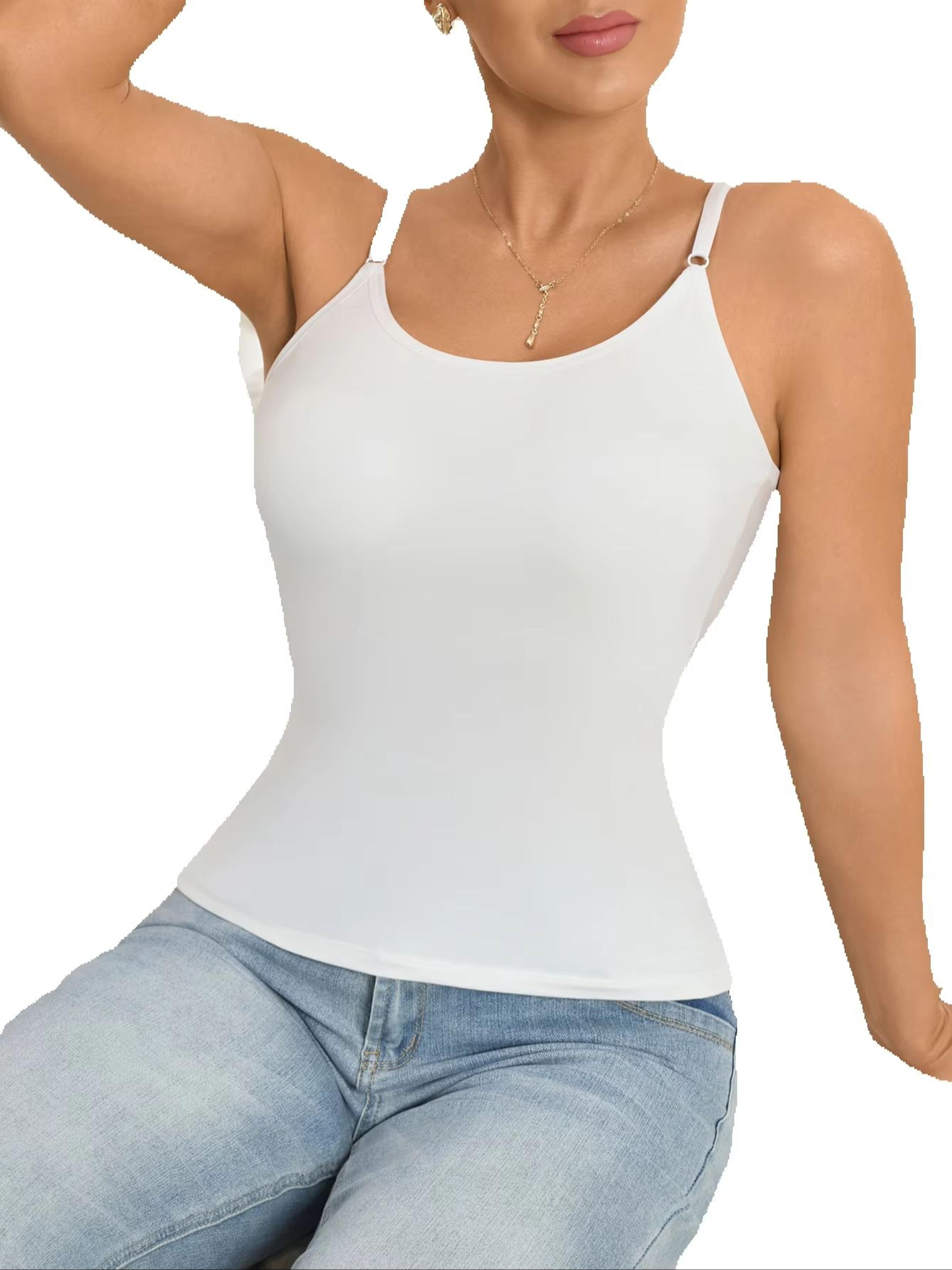 womens wireless bra camisole top with built in bra tank top support & adjustable straps comfortable womens camisole