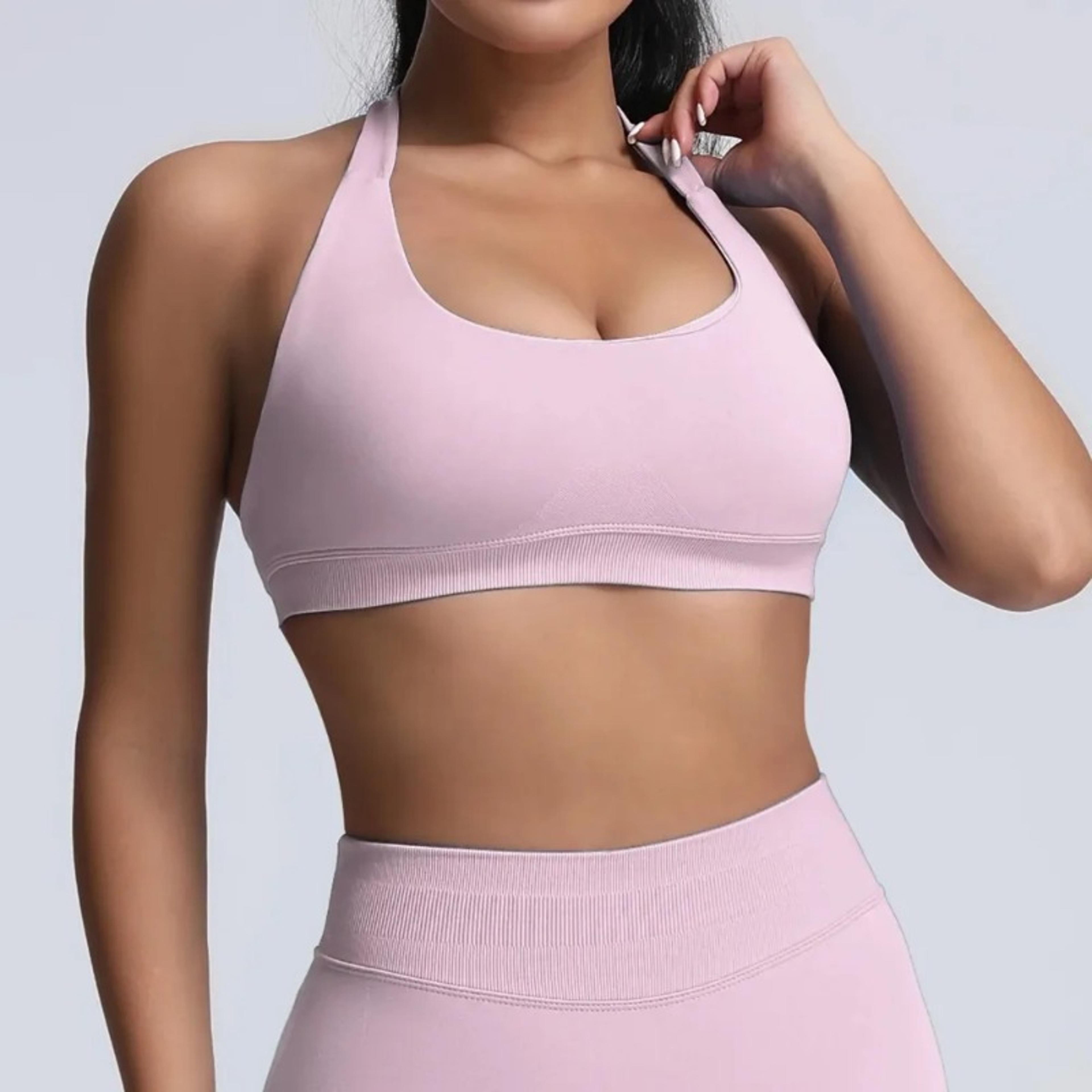 womens seamless sports bra padded backless yoga & high elastic fitness bra