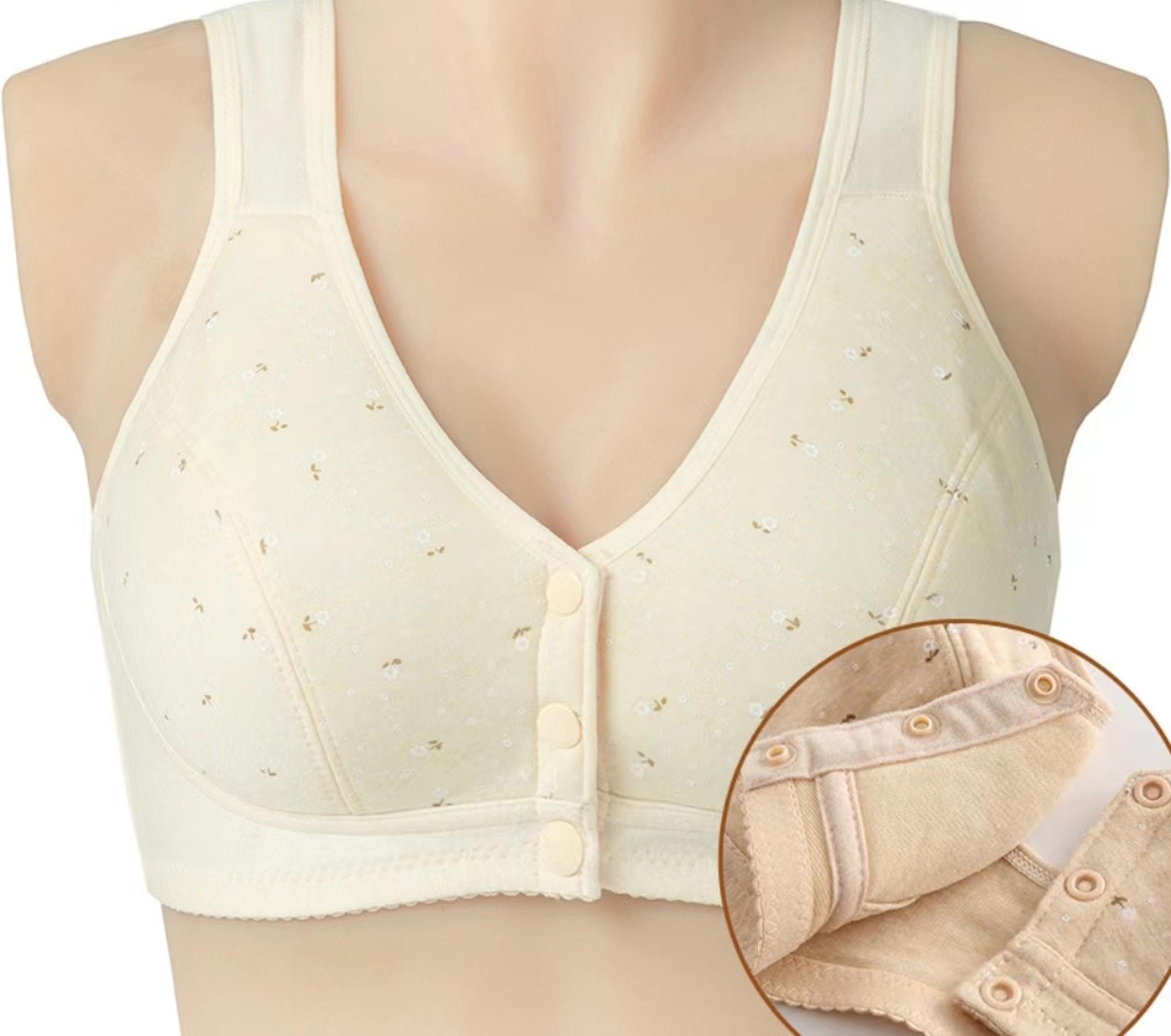 comfort cotton front button nursing & maternity bra – wireless support & easy breastfeeding access