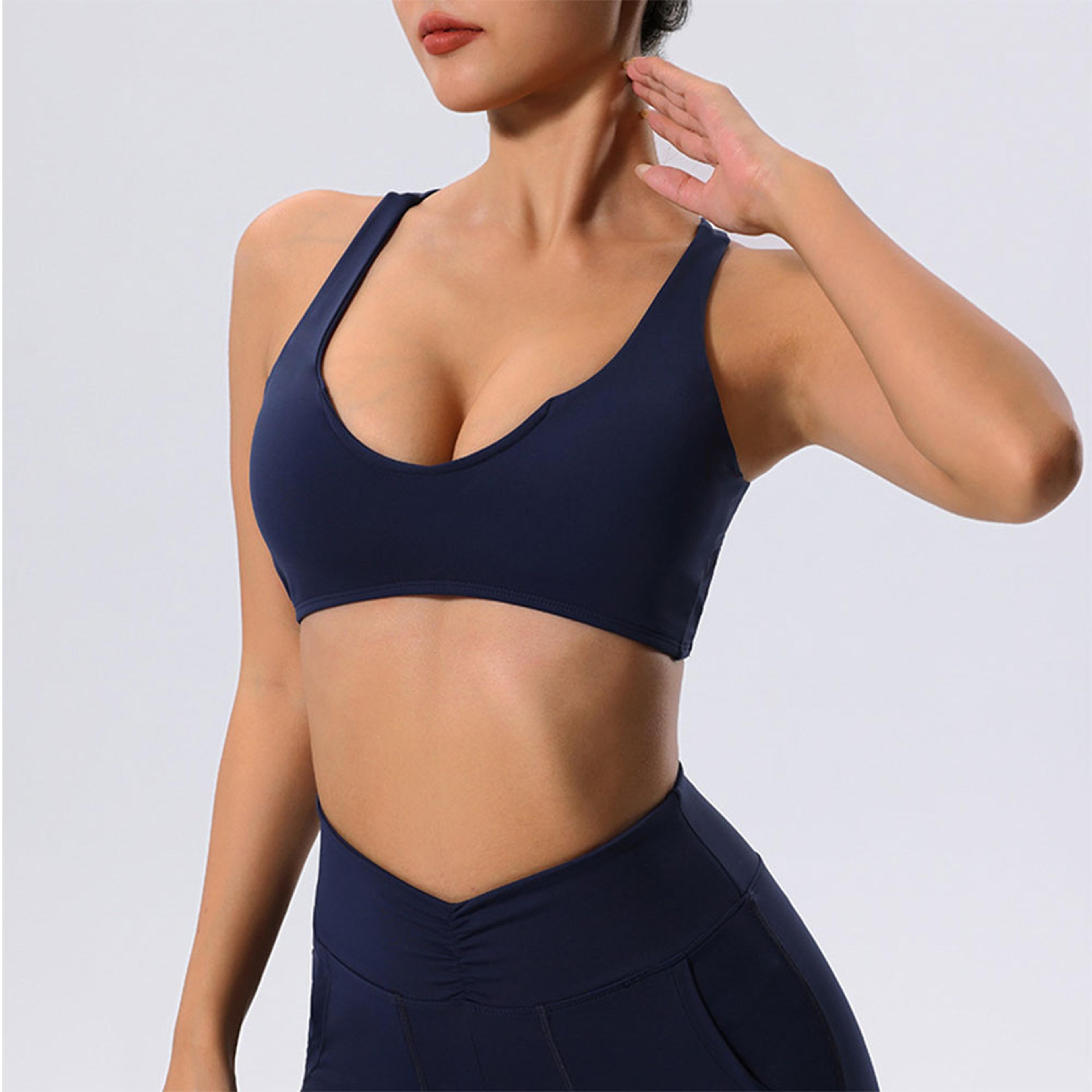 criss cross push up padded sports bra for yoga and workouts