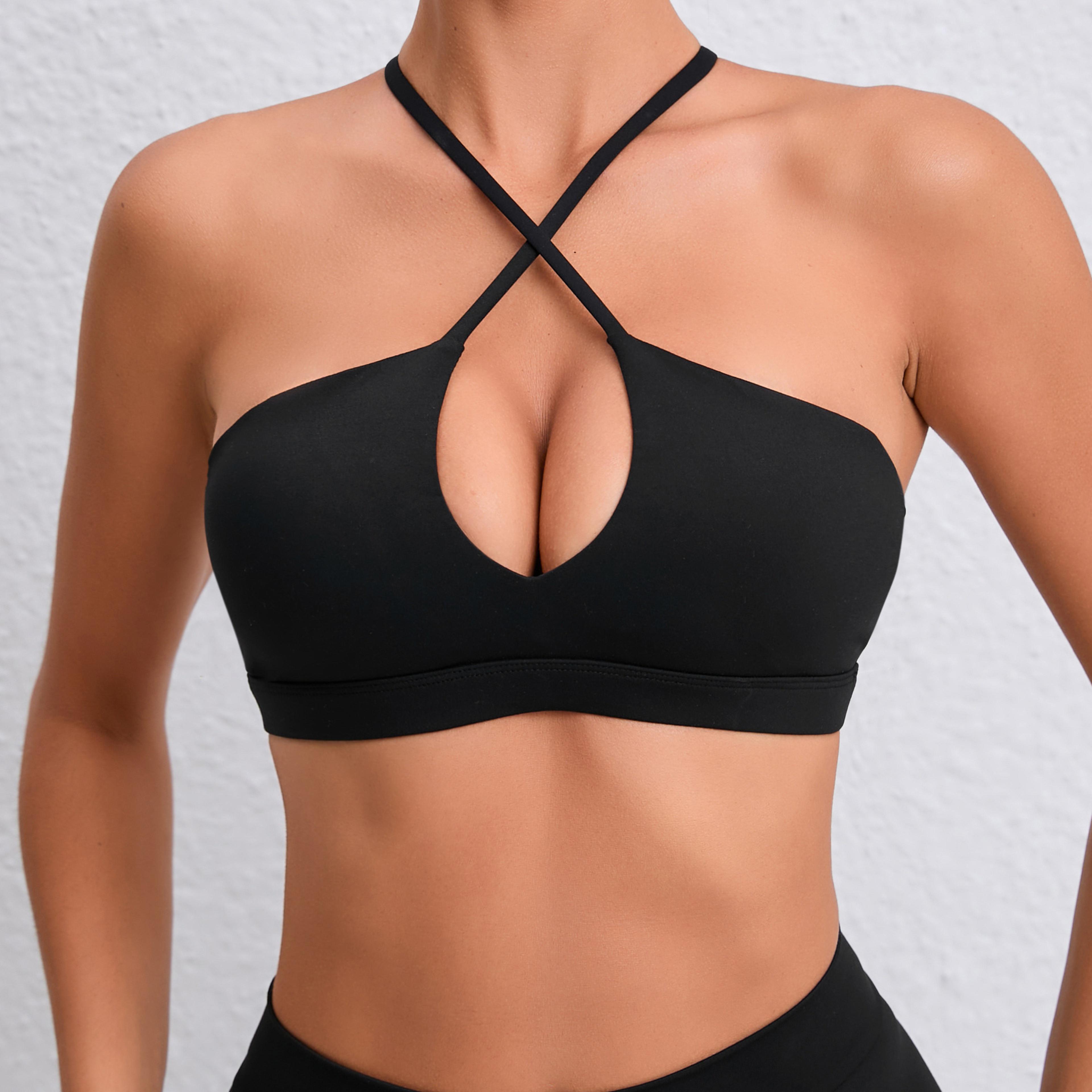 cross back seamless sports bra yoga tank top