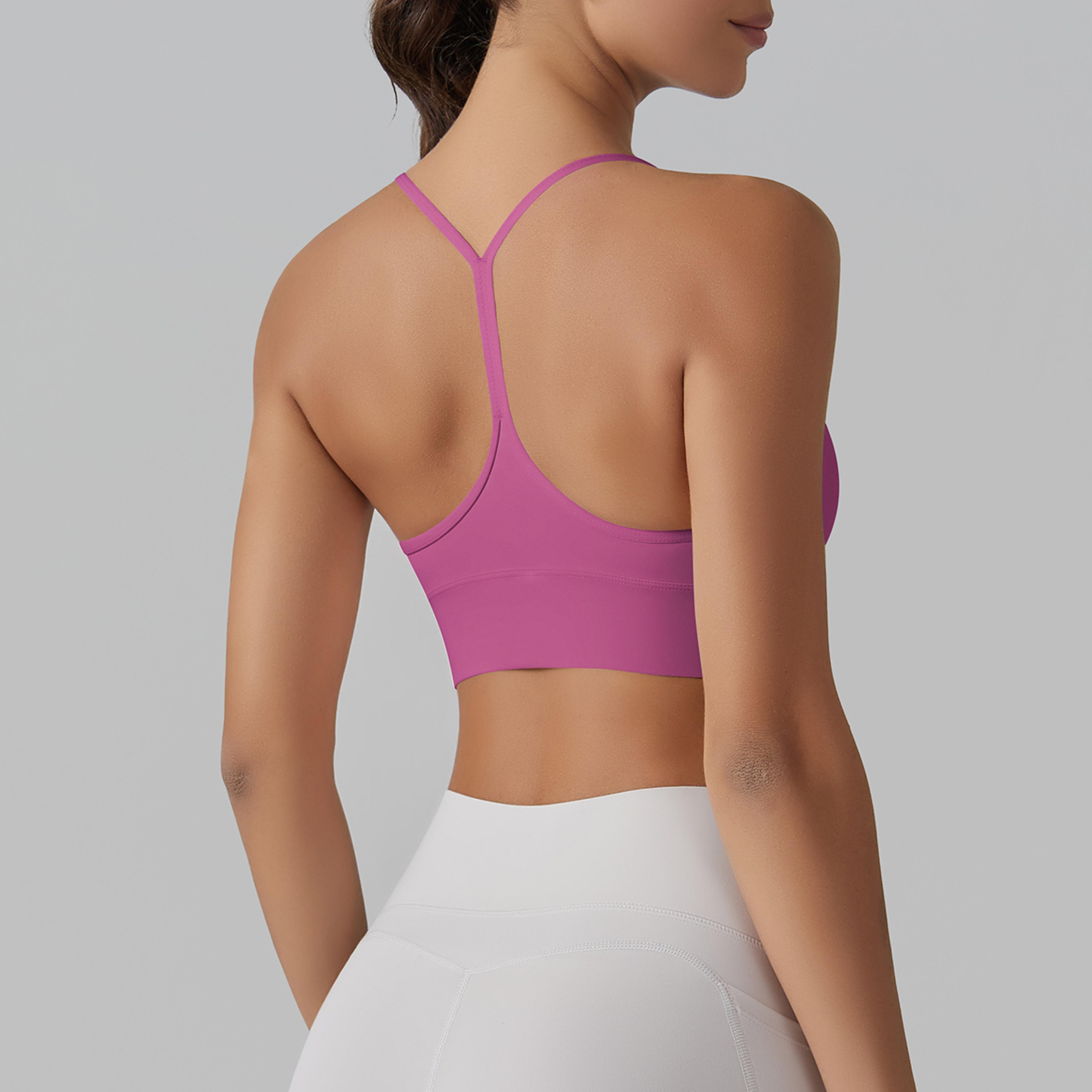 y back push up sports bra for women yoga gym crop top