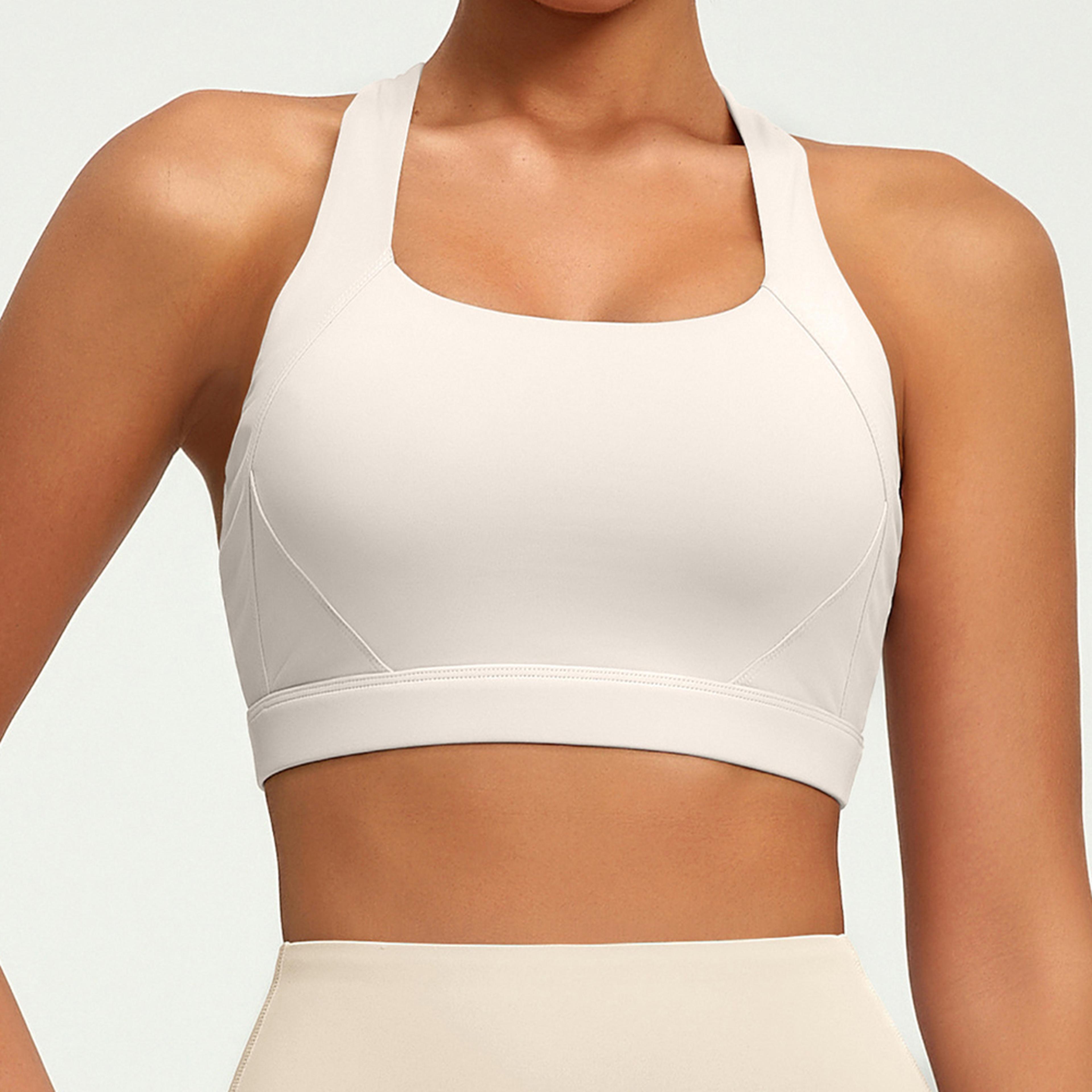 cross back yoga bra with removable pads for women
