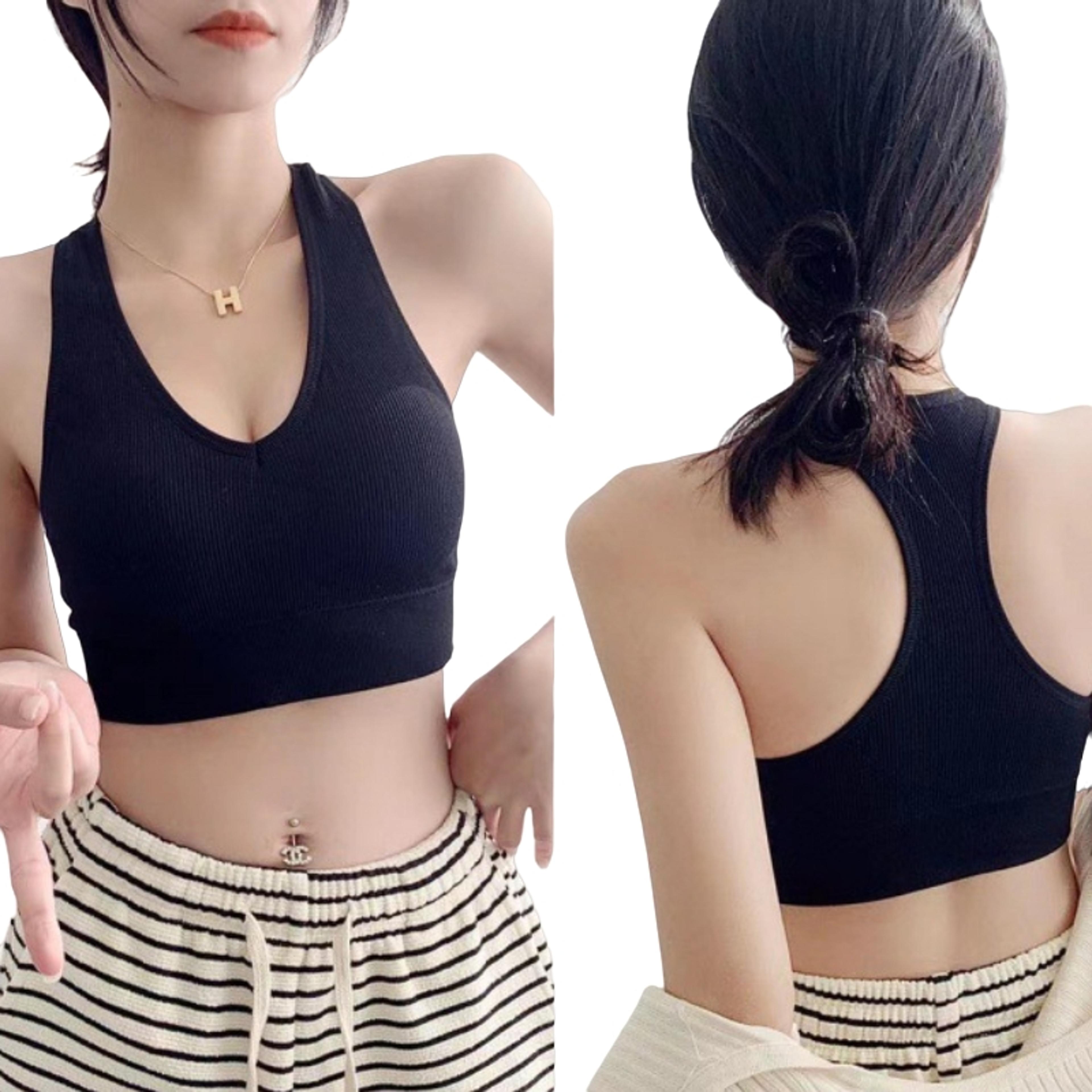 seamless push up wireless sports bra for women