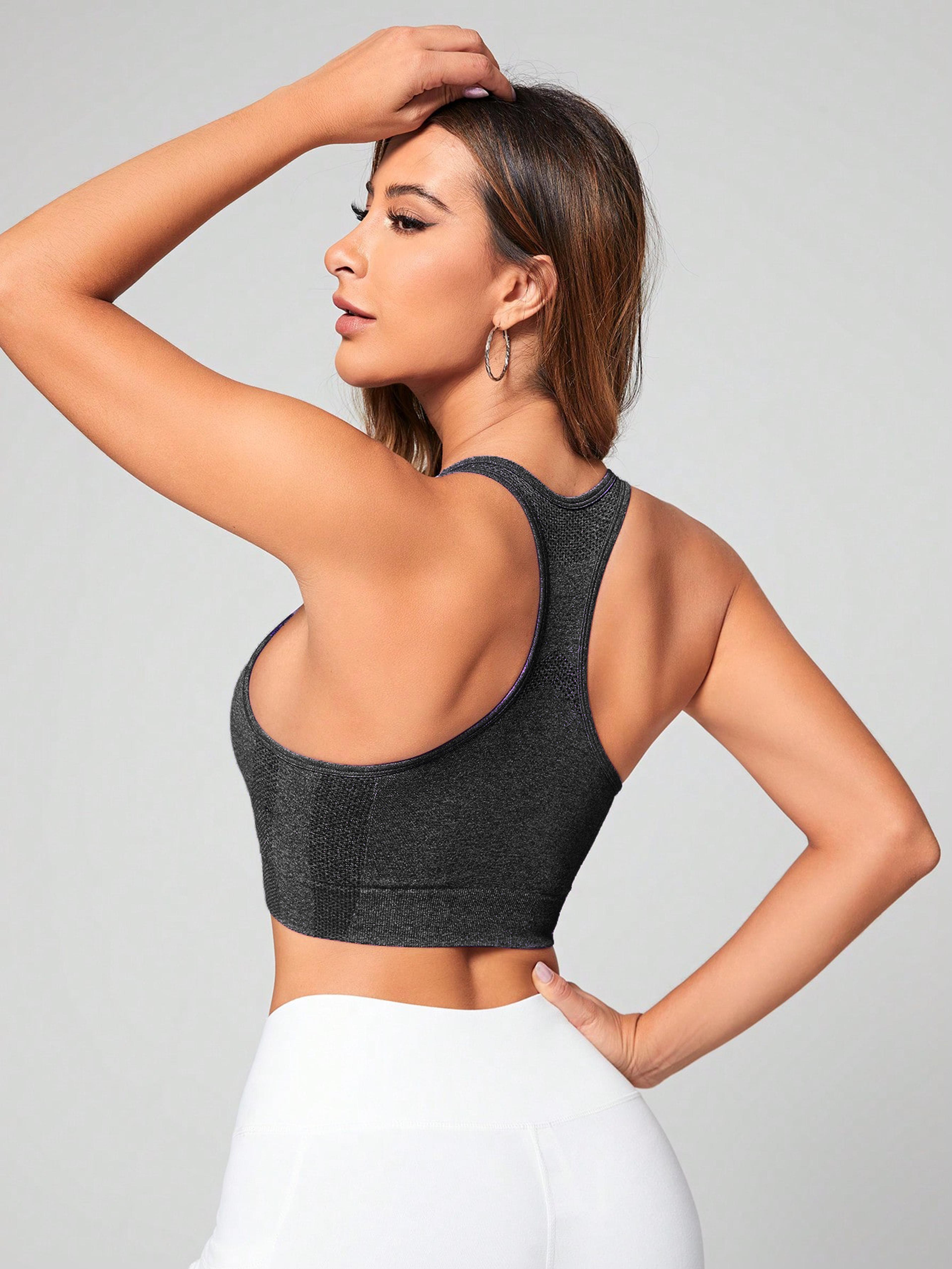 seamless sports bra racerback quick dry yoga crop top