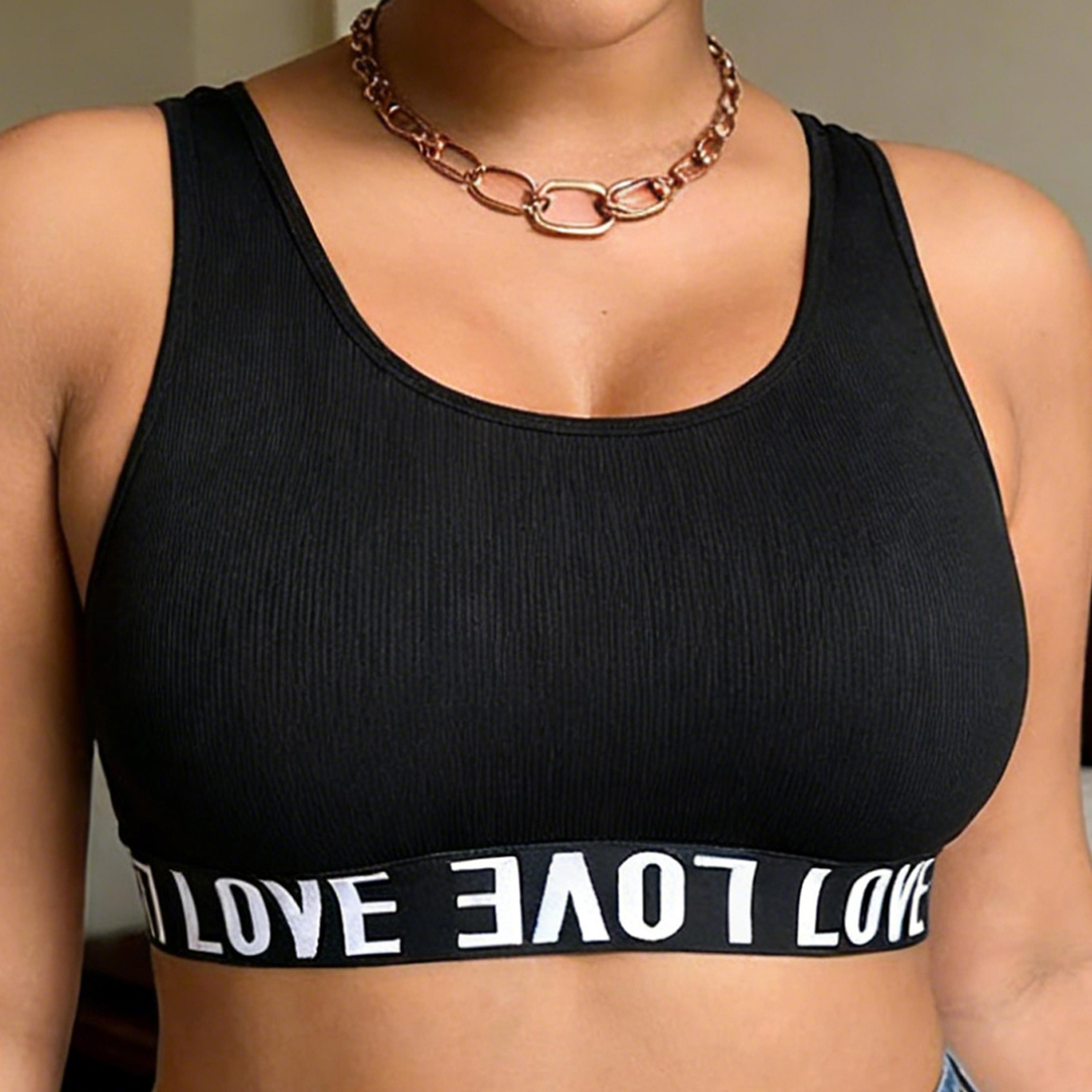 breathable sleeveless sports bra tank top with push up support