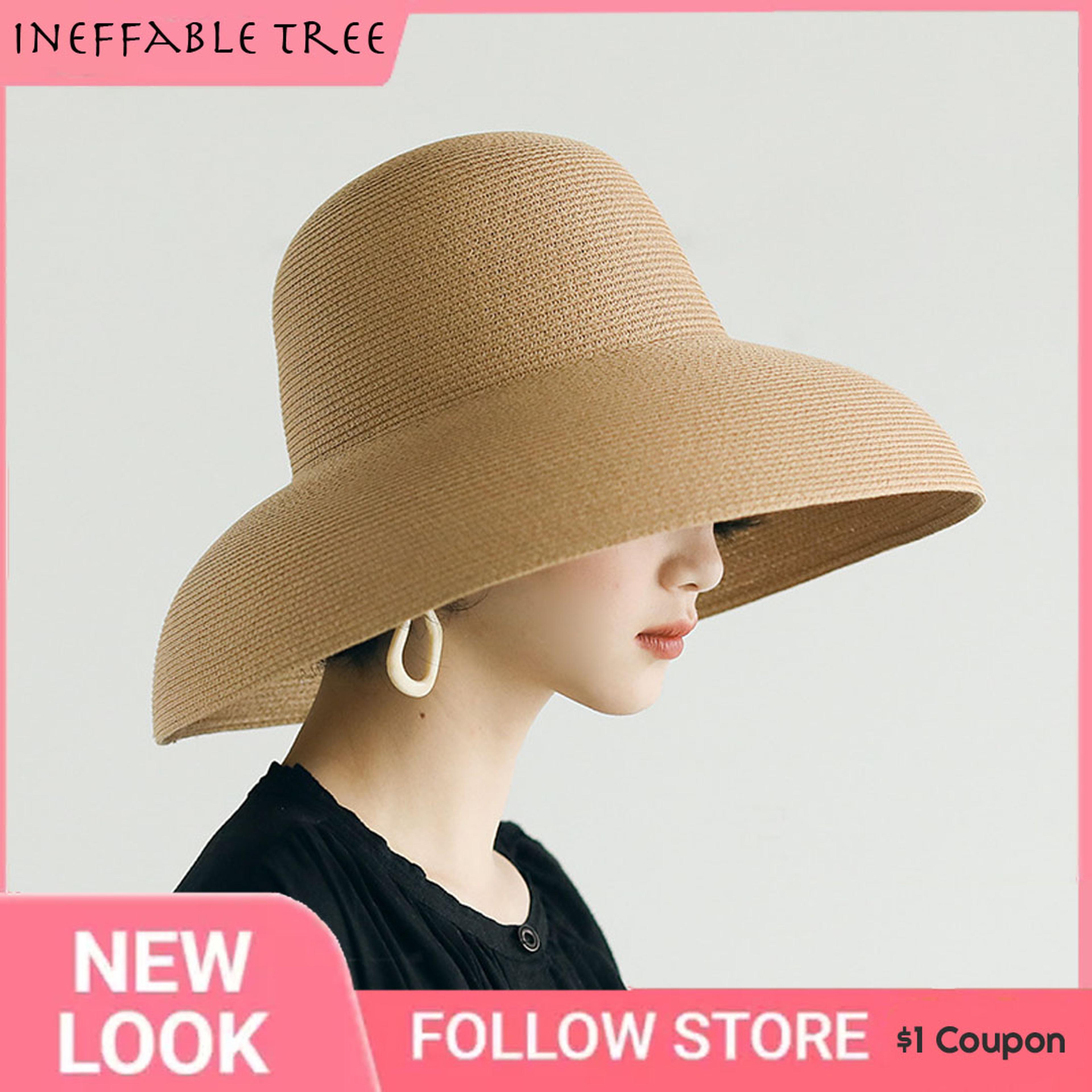 vintage wide brim straw sun hat for women