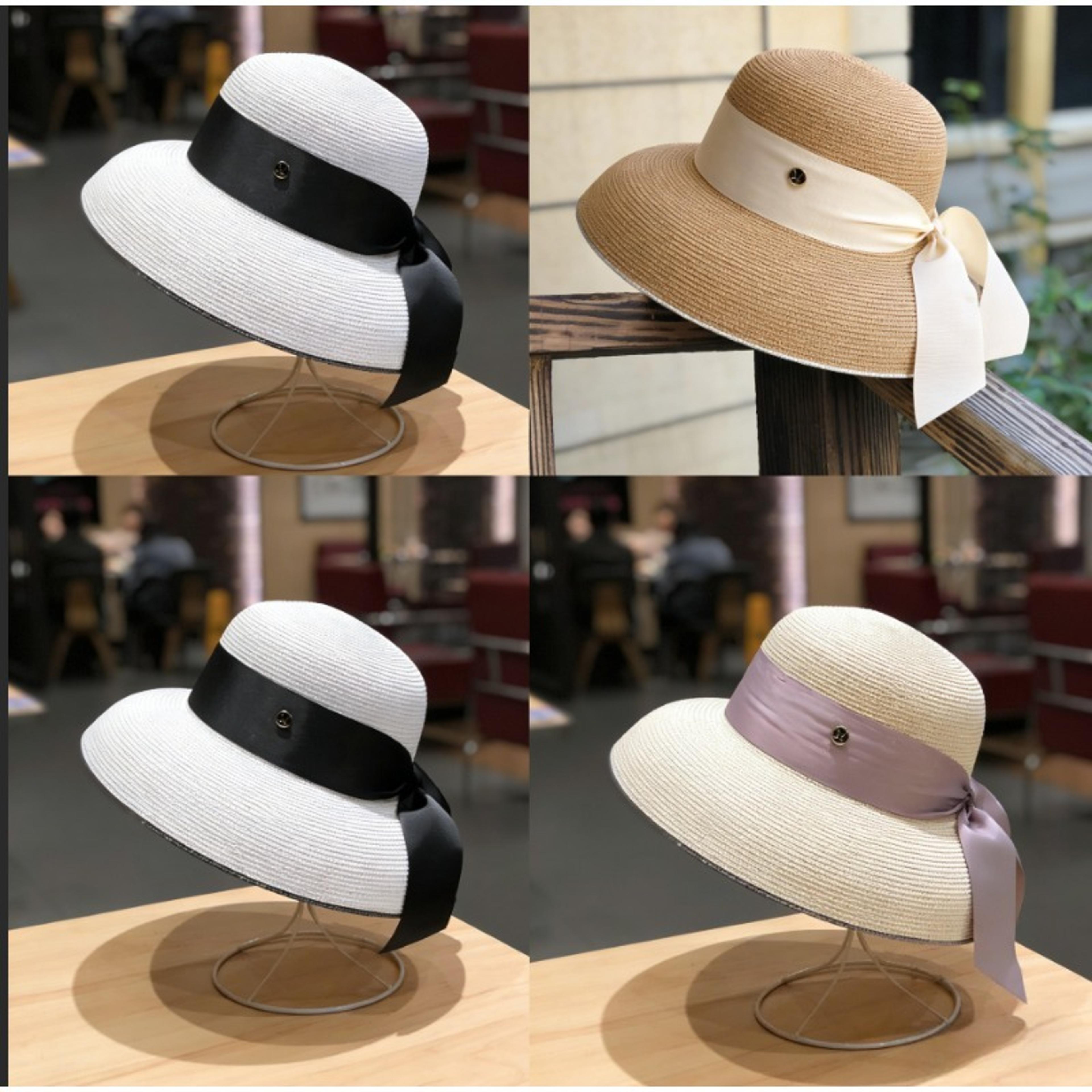 french hepburn style womens straw sun hat with silk strap