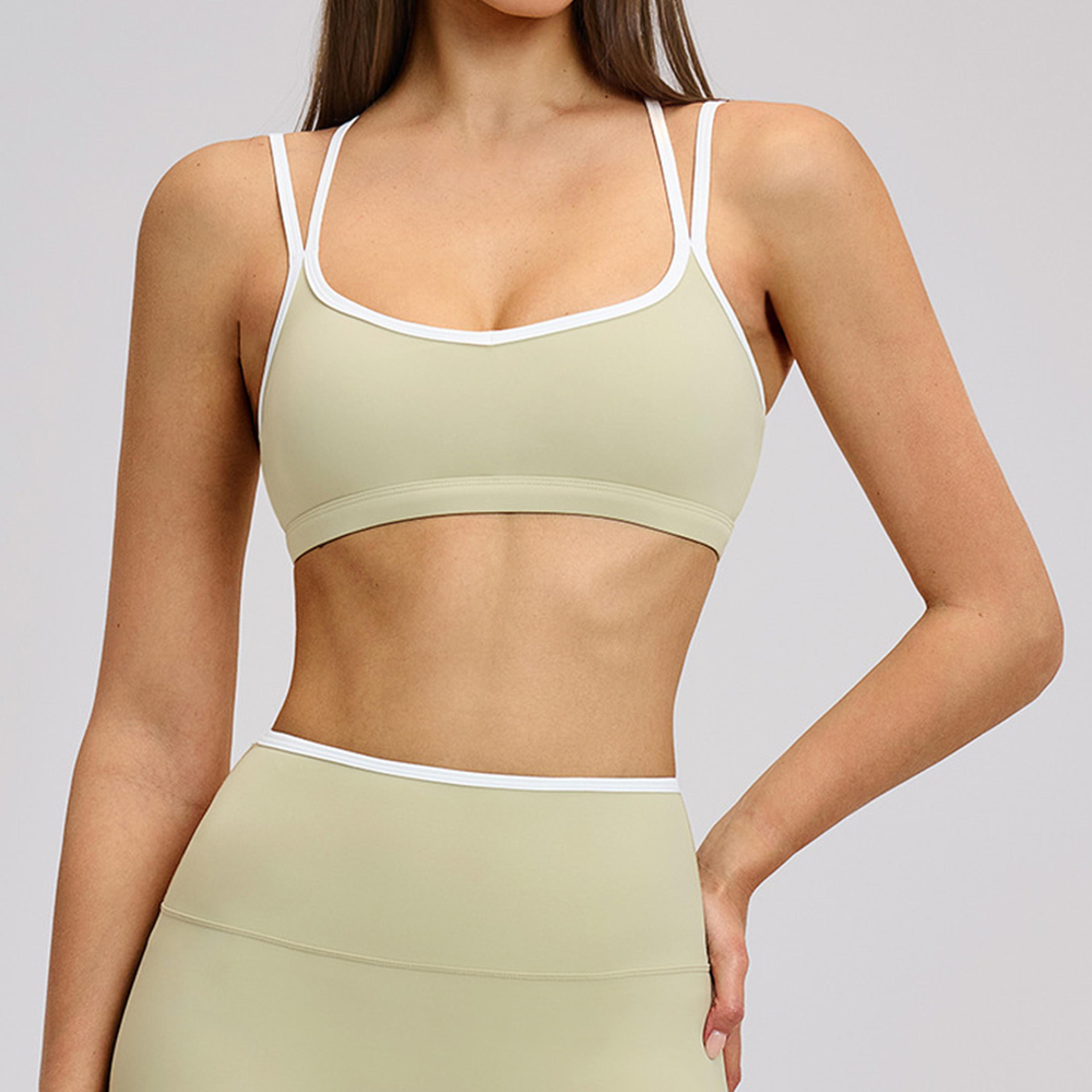 backless sports bra for women breathable nylon yoga gym bra