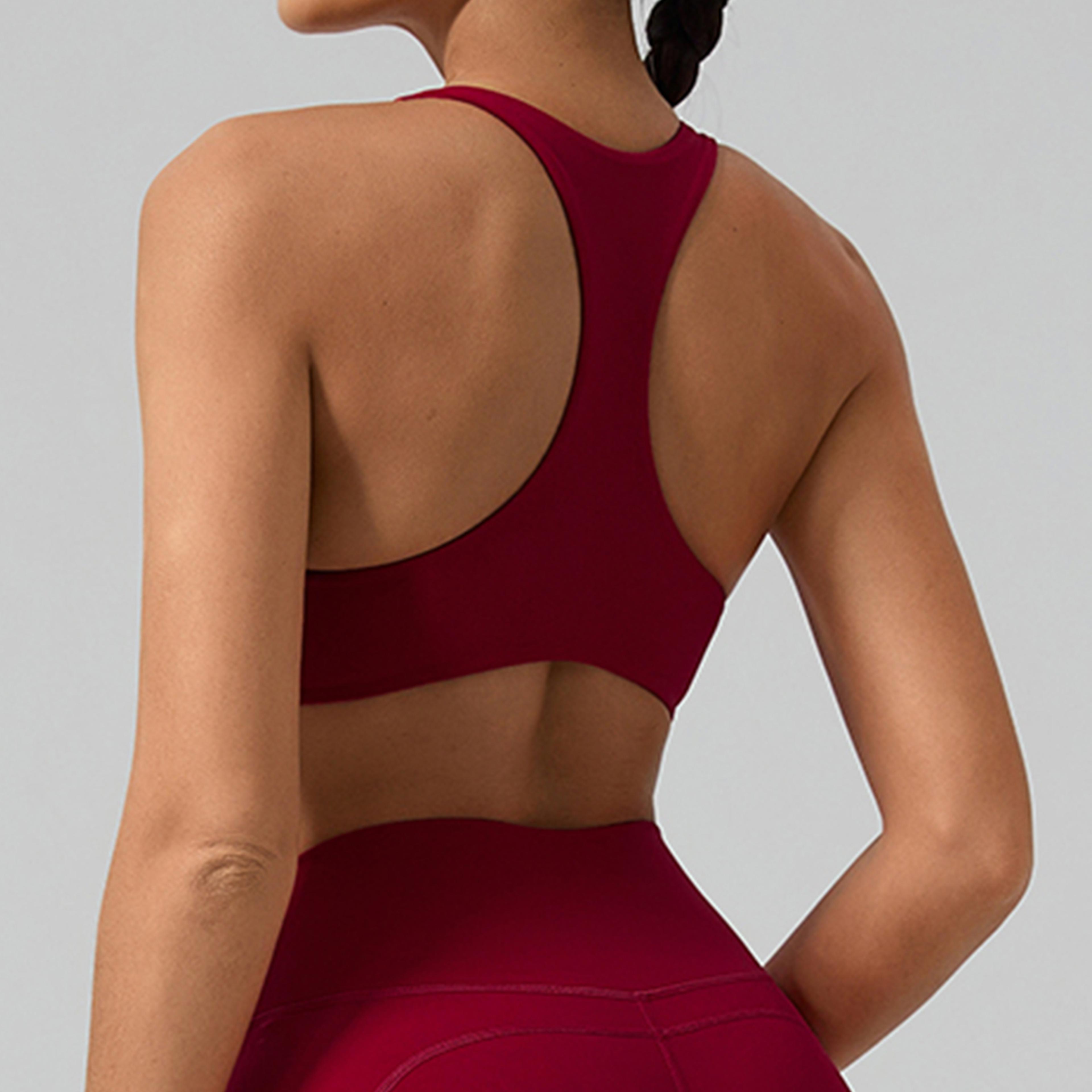 high impact racerback sports bra for running gym and pilates