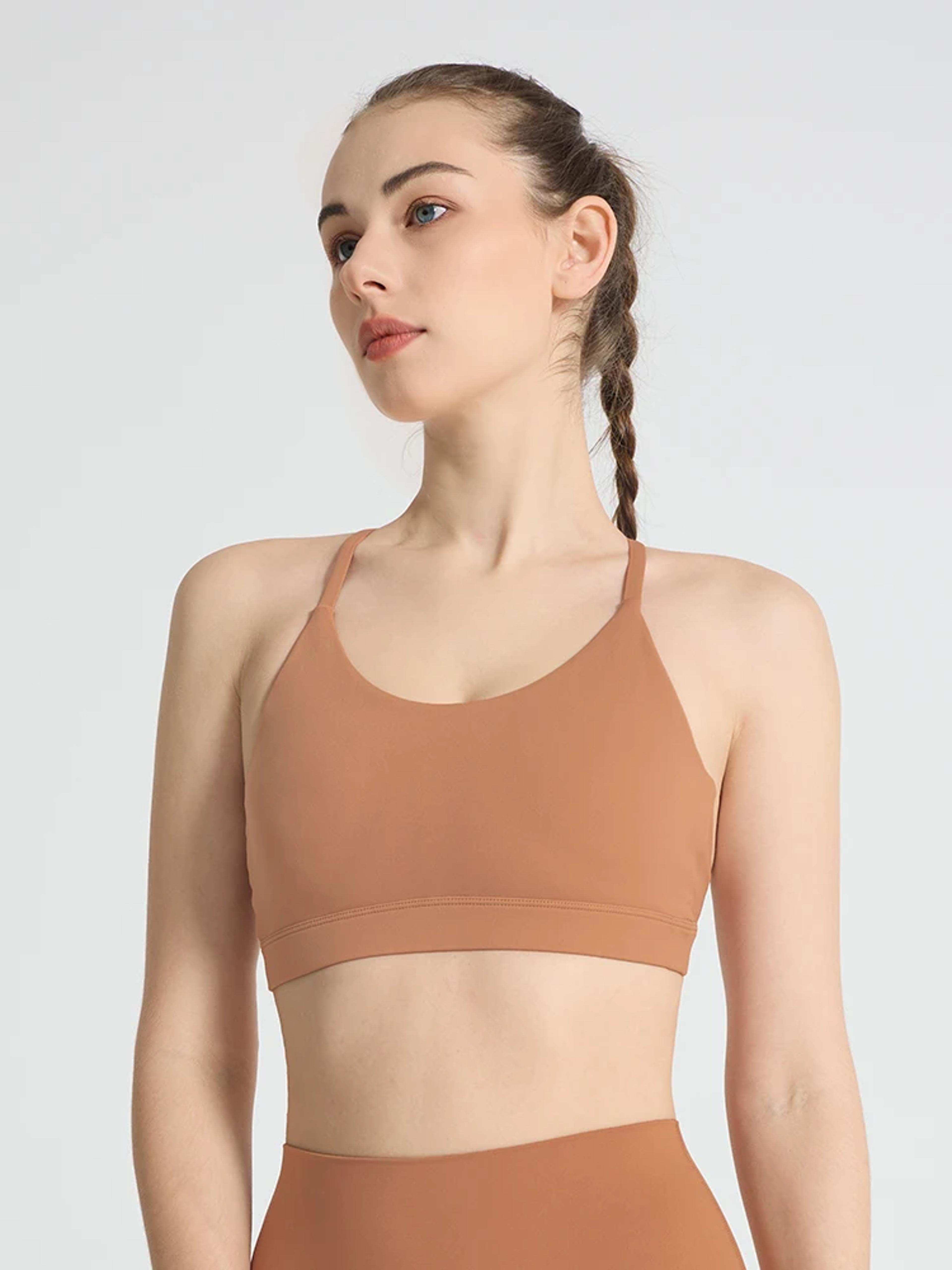 womens sports bra cross back breathable yoga workout top