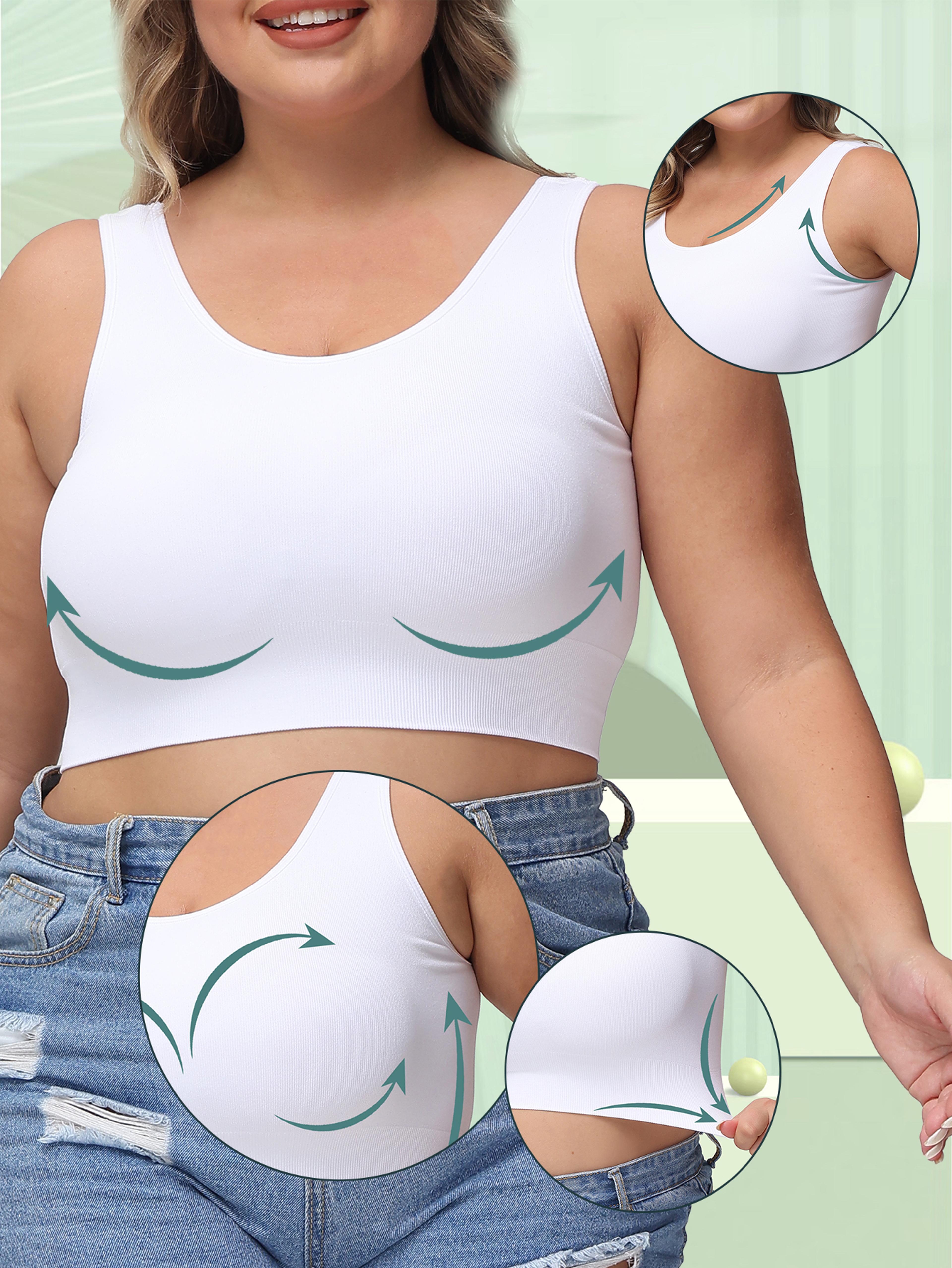 plus size wireless lift bra for anti sagging side support