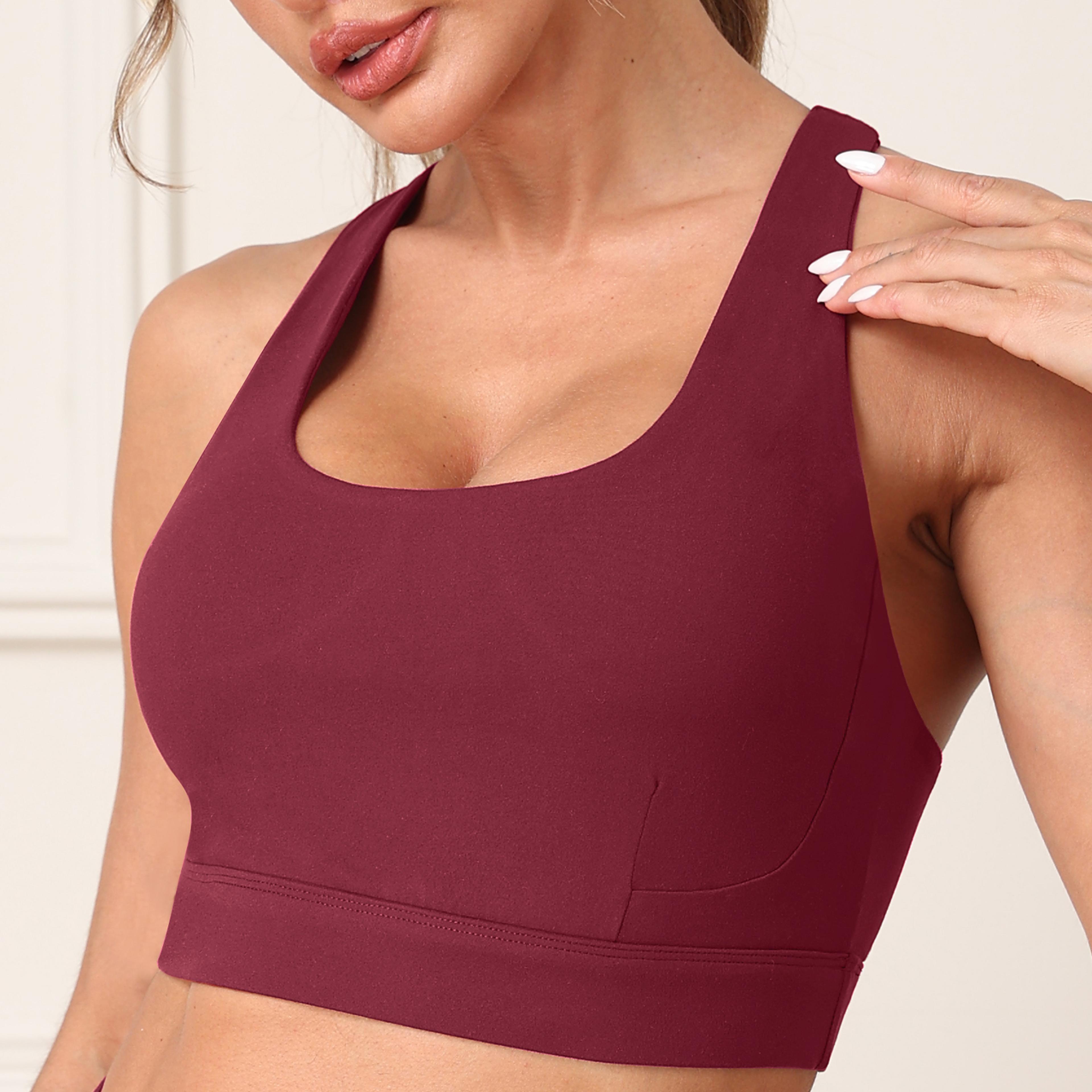 womens yoga bra removable pad workout tank top for gym and pilates