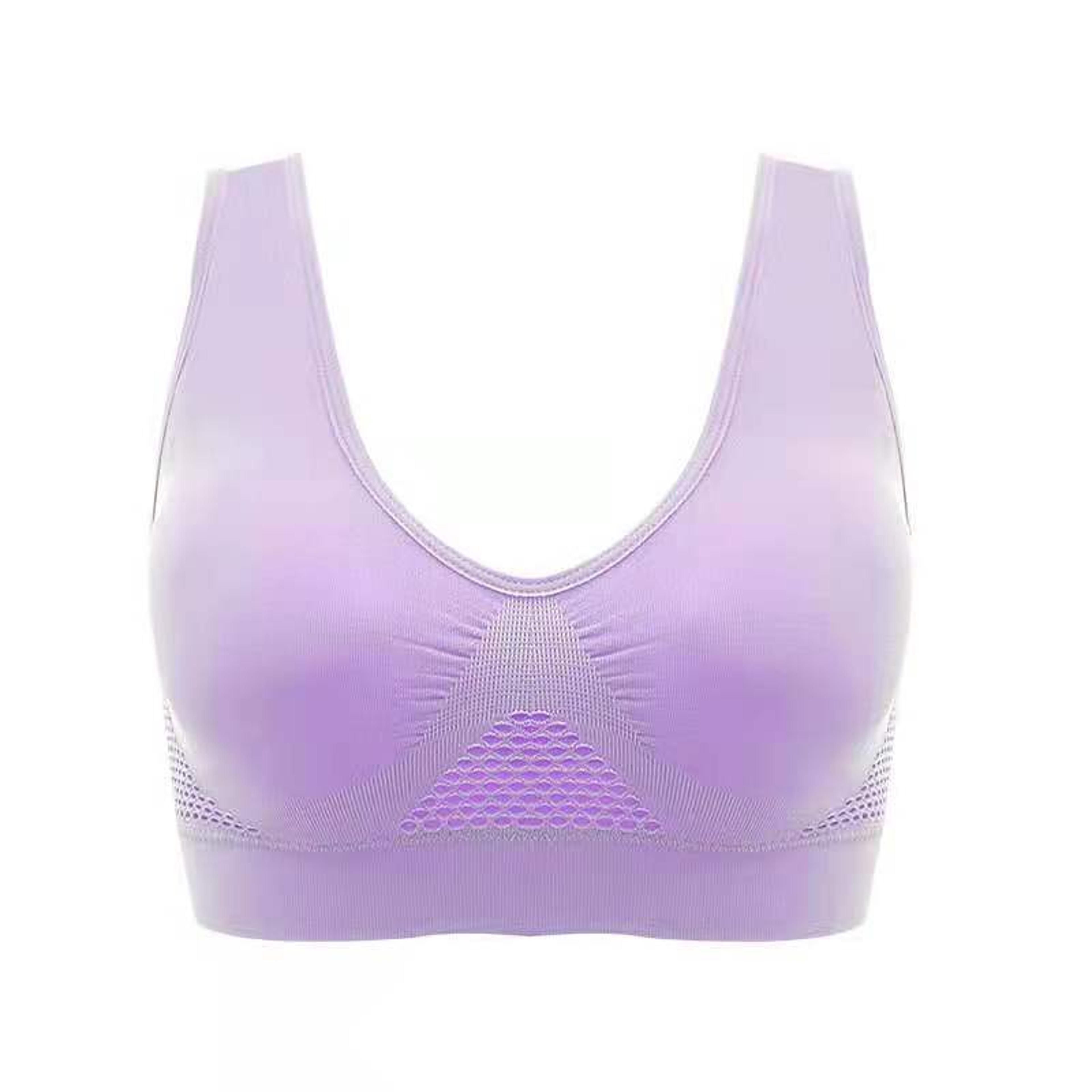 plus size breathable mesh wire free sports bra for yoga and running