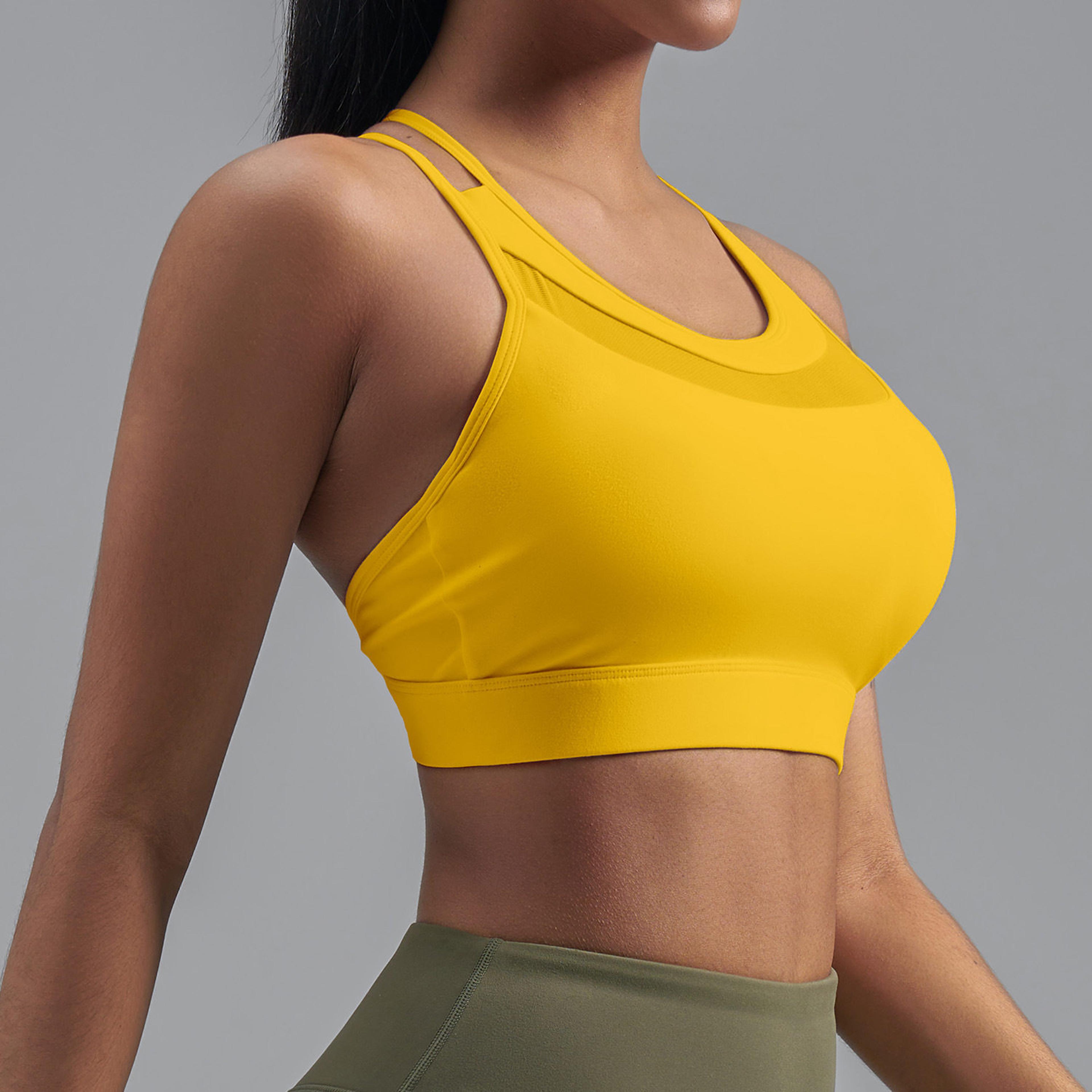 womens strappy sports bra breathable mesh workout crop top for yoga and fitness