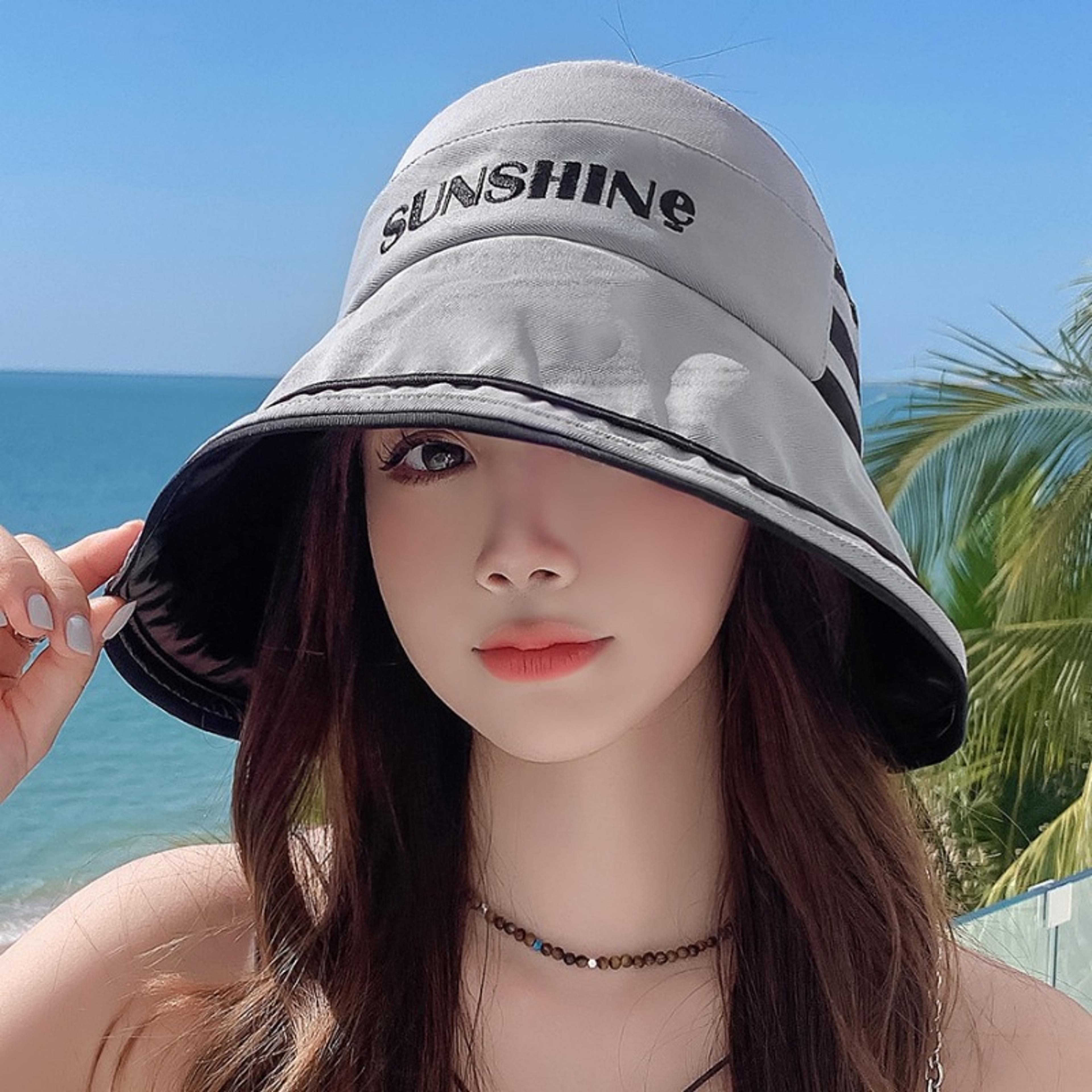 womens wide brim uv sun hat with breathable face cover for beach and outdoor wear