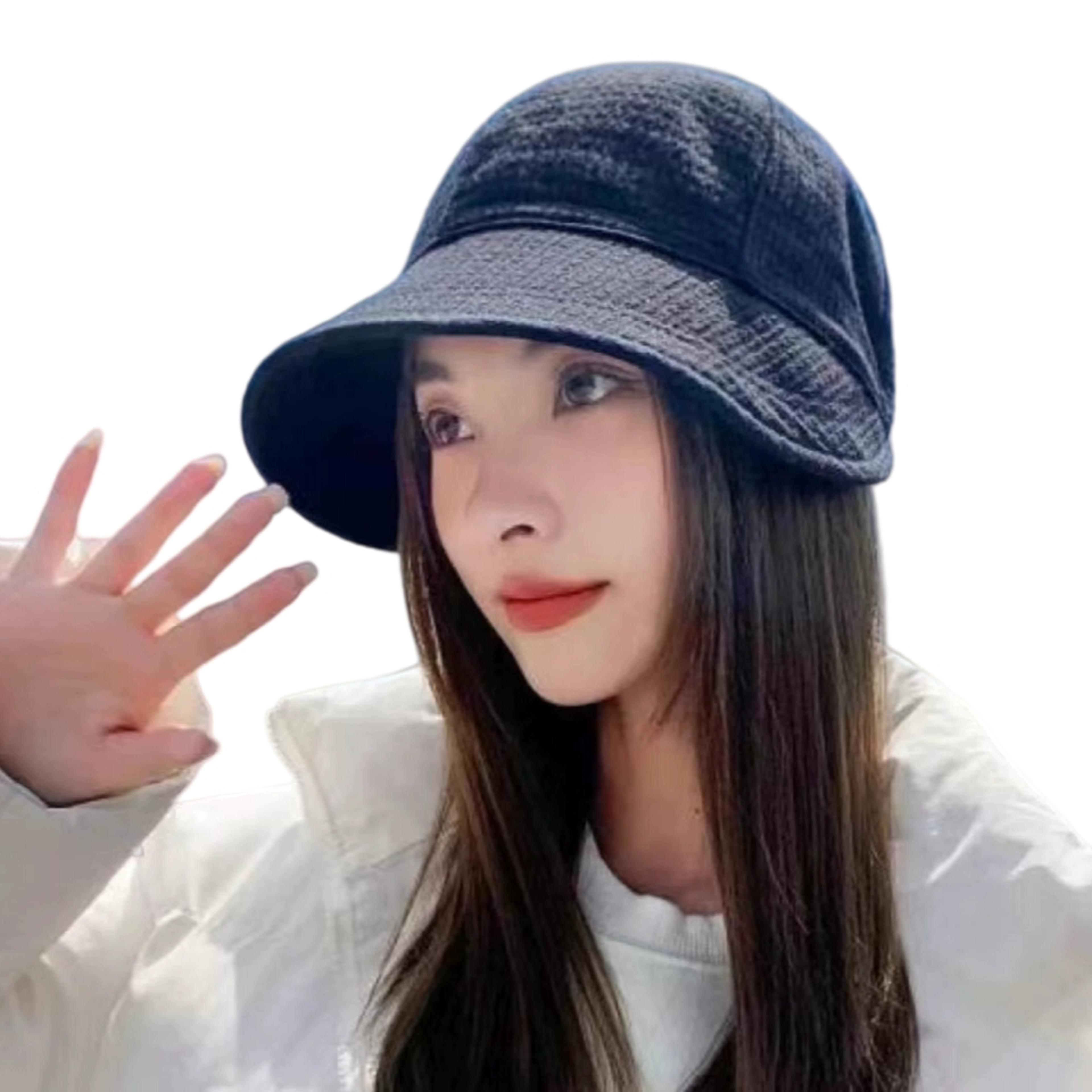 womens solid color bucket hat for sun protection and casual outdoor style