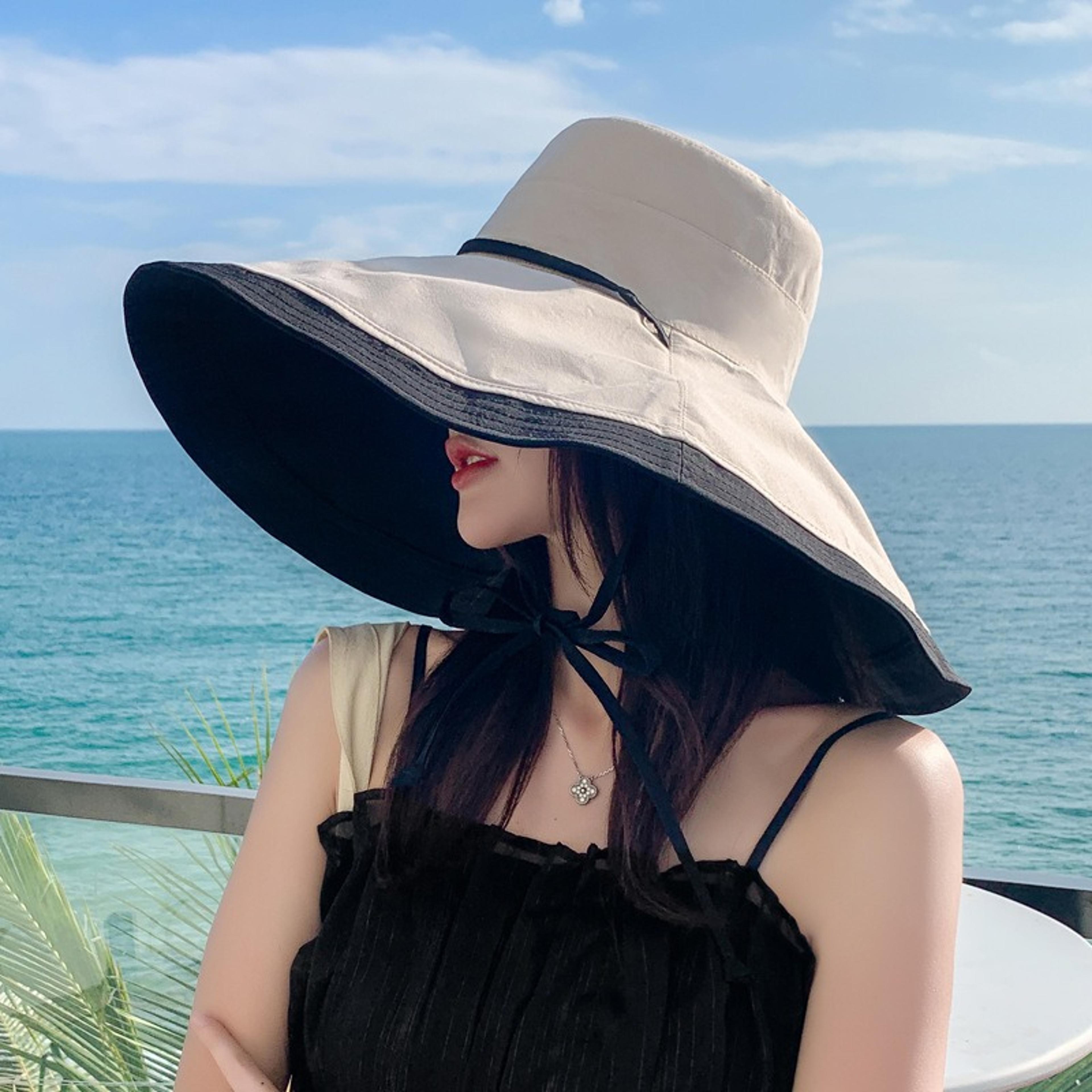 reversible wide brim uv sun hat for women