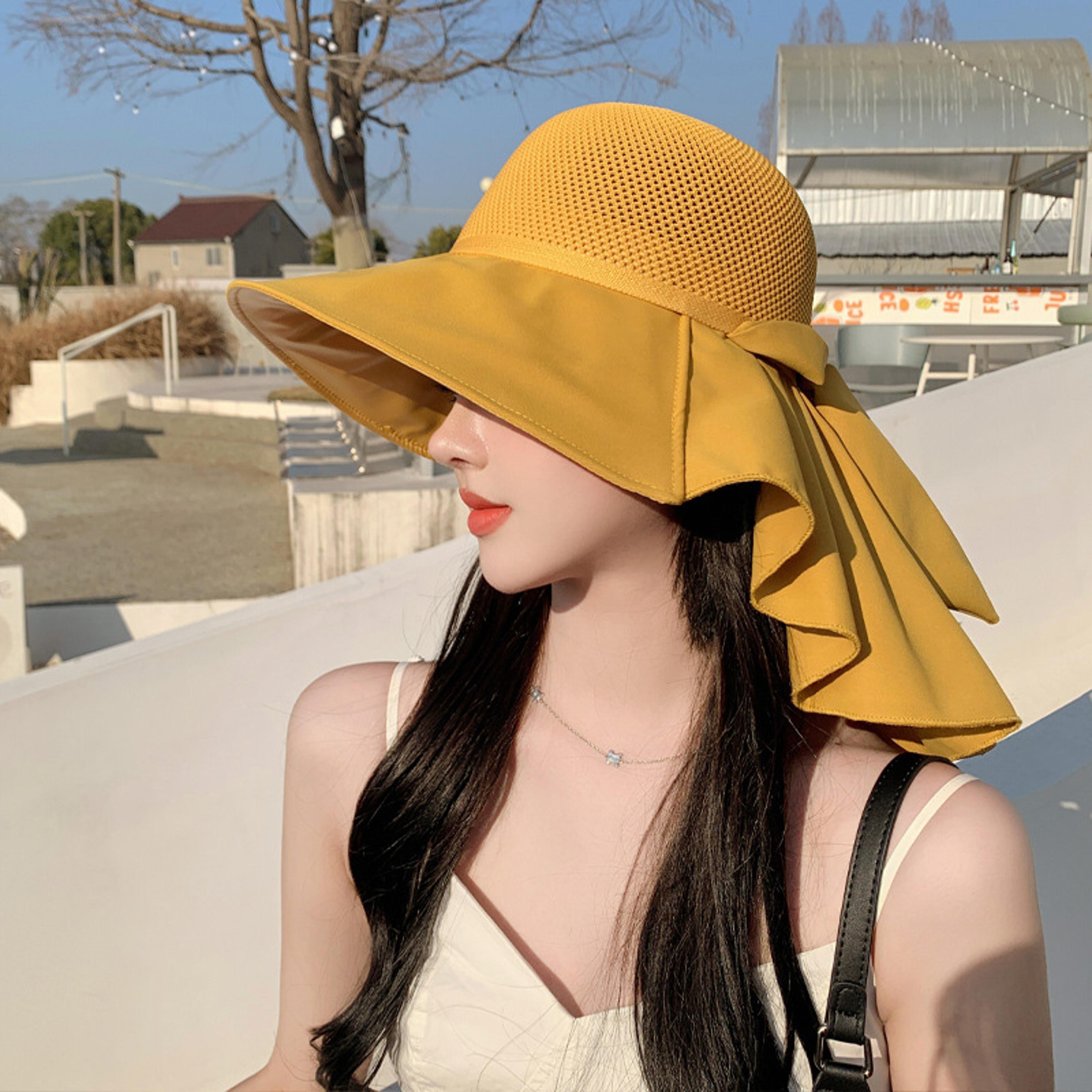 women sun protection hat with mesh neck flap for outdoor travel