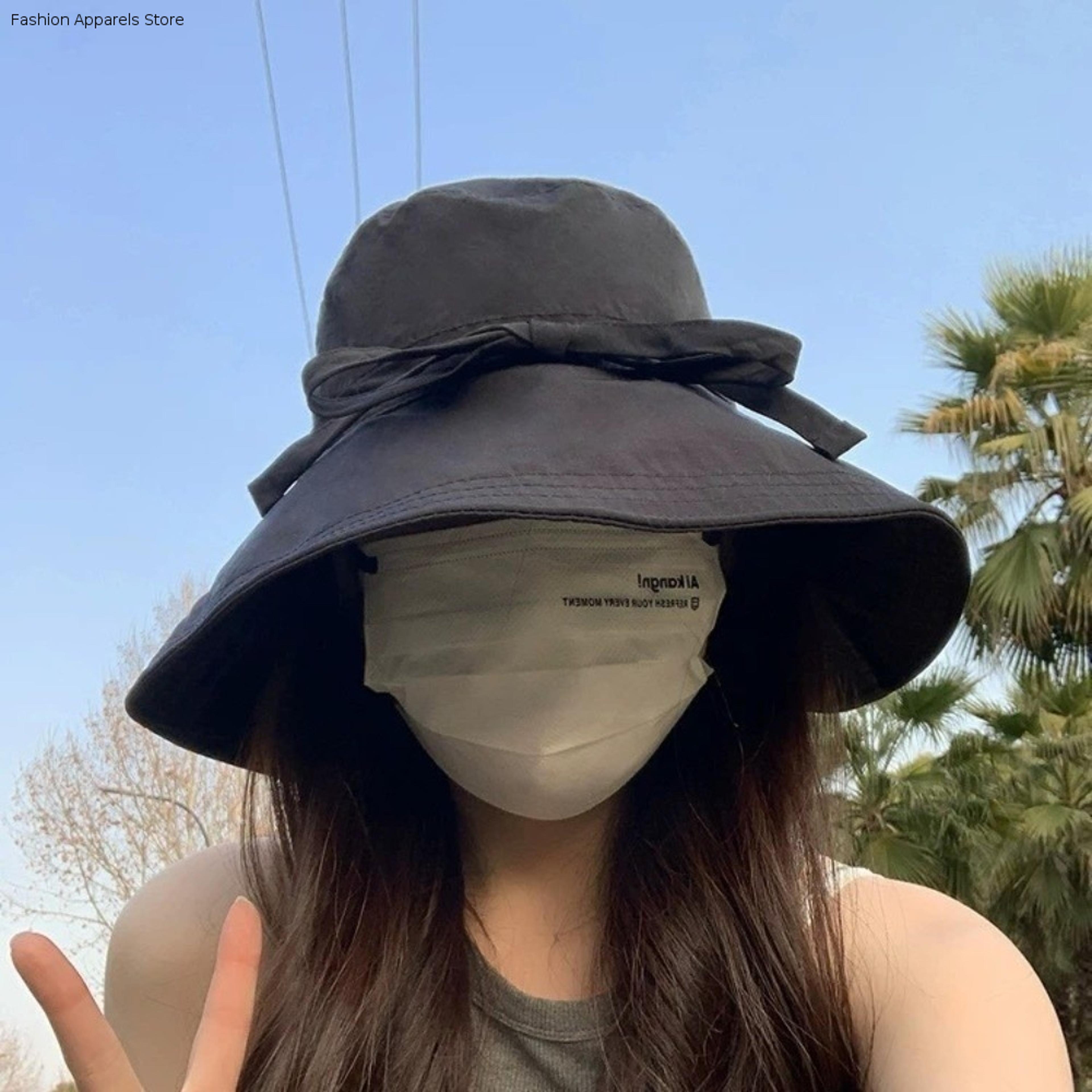 foldable wide brim sun hat breathable adjustable bucket hat