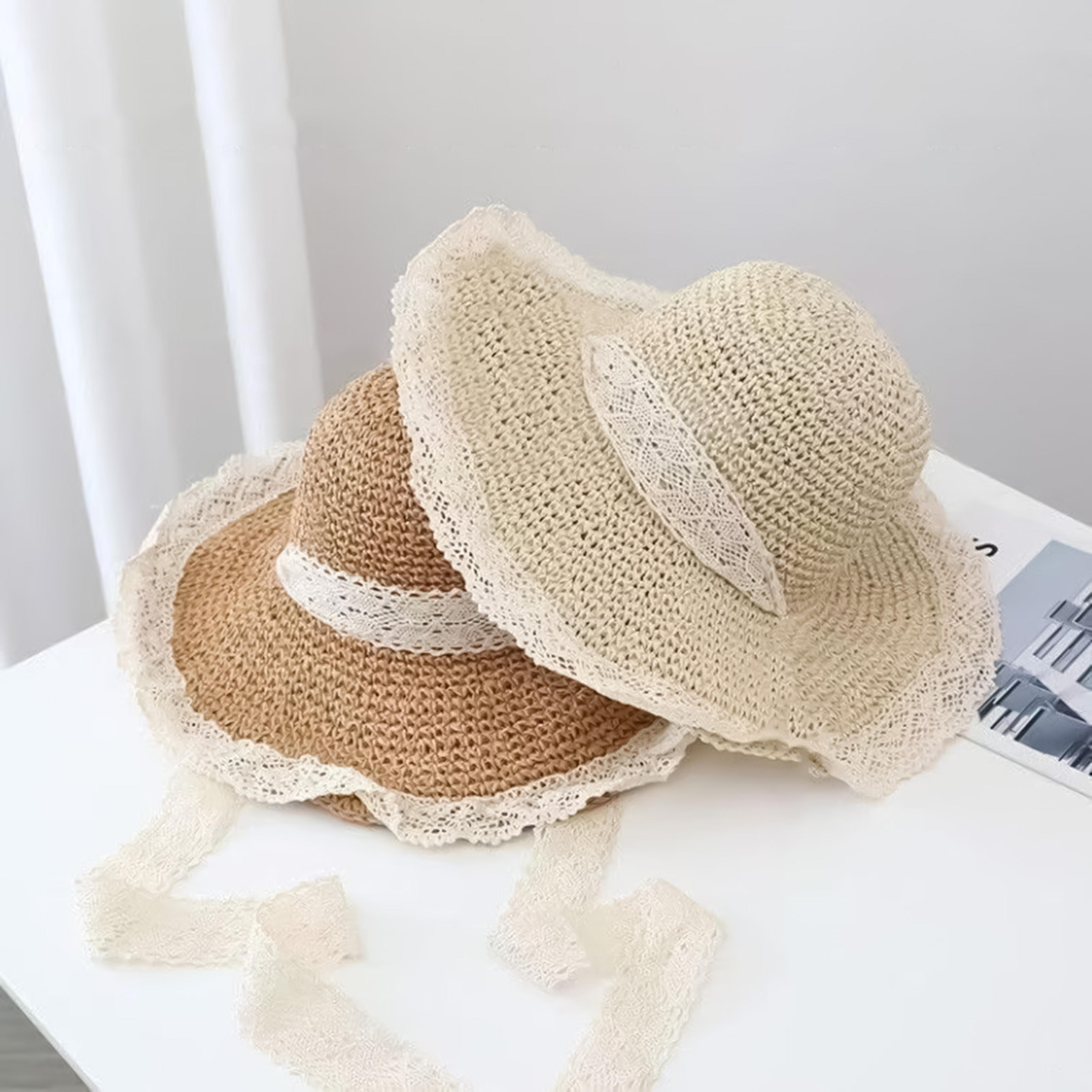 womens sun hat foldable straw hat wide brim beach hat for travel
