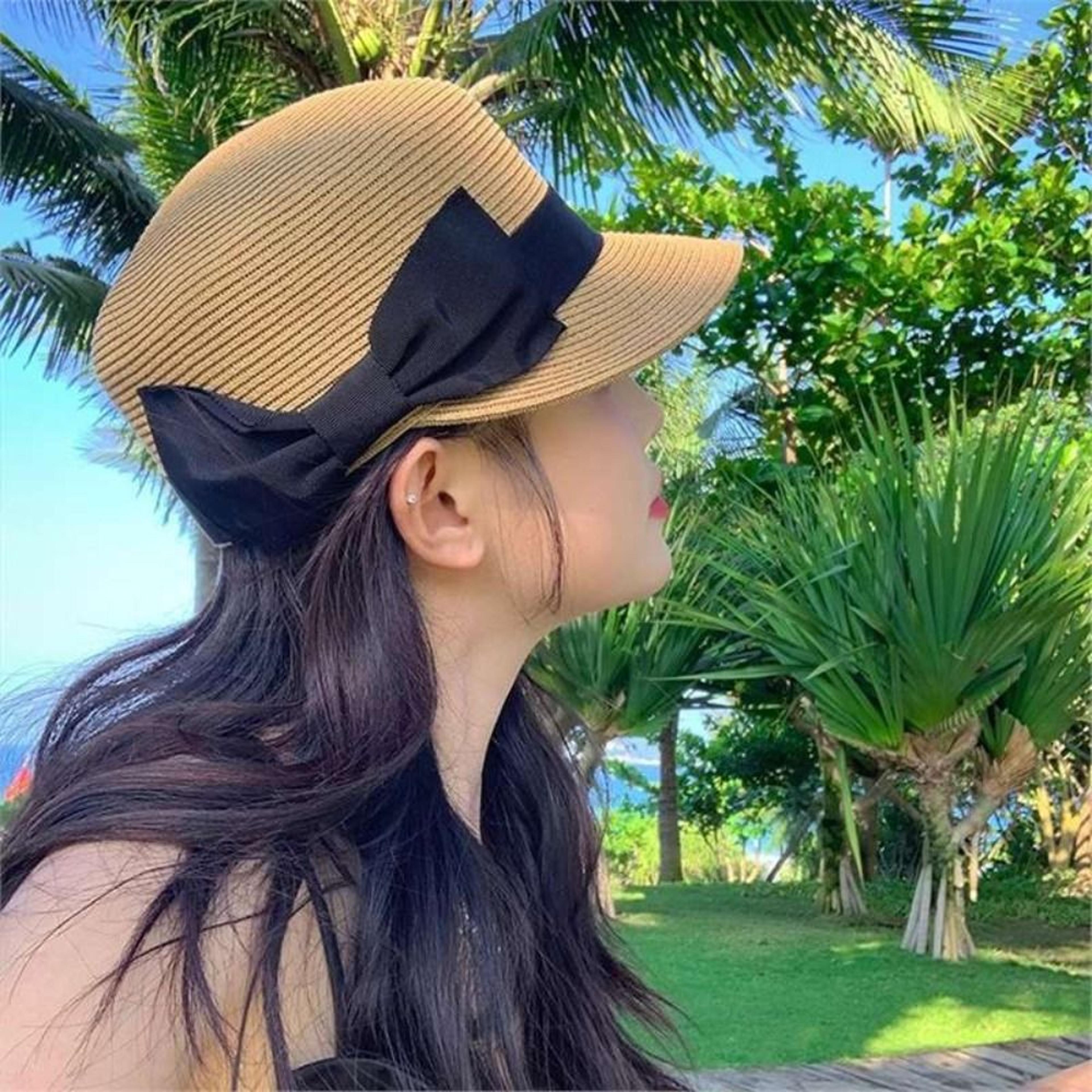 elegant wide brim bow straw sun hat for women