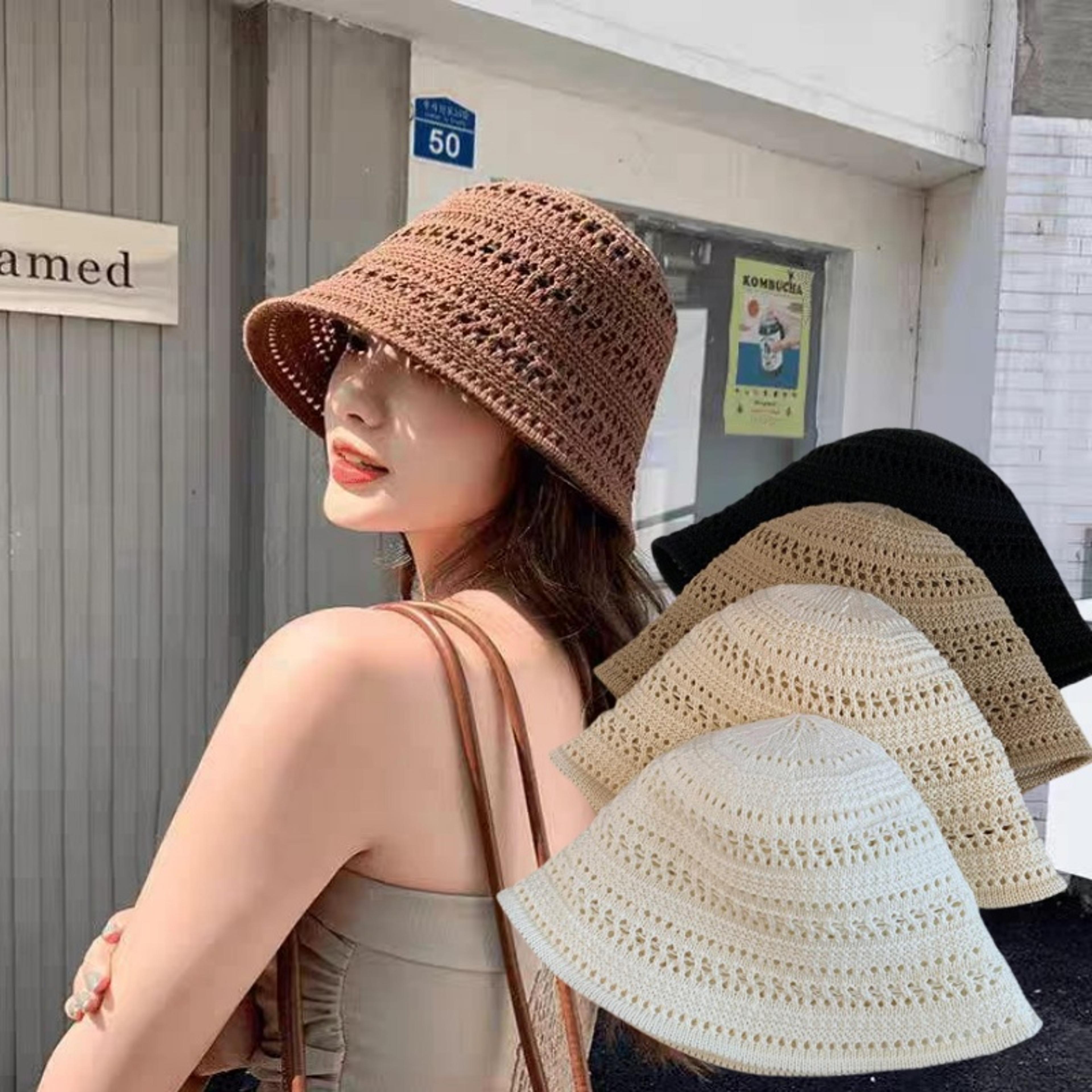 womens straw visor hat for summer beach sun protection