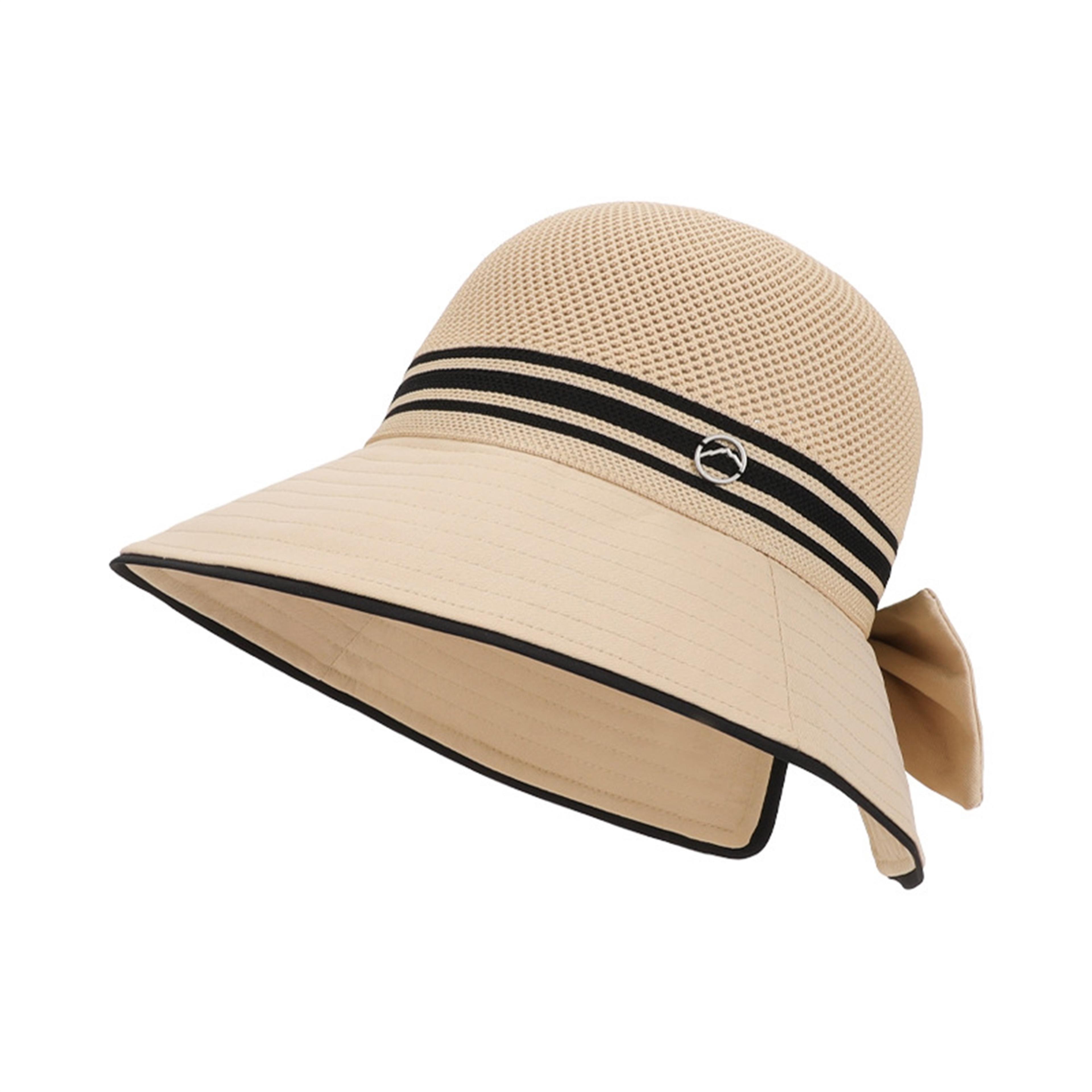 womens bow wide brim sun hat for beach, travel and summer outings