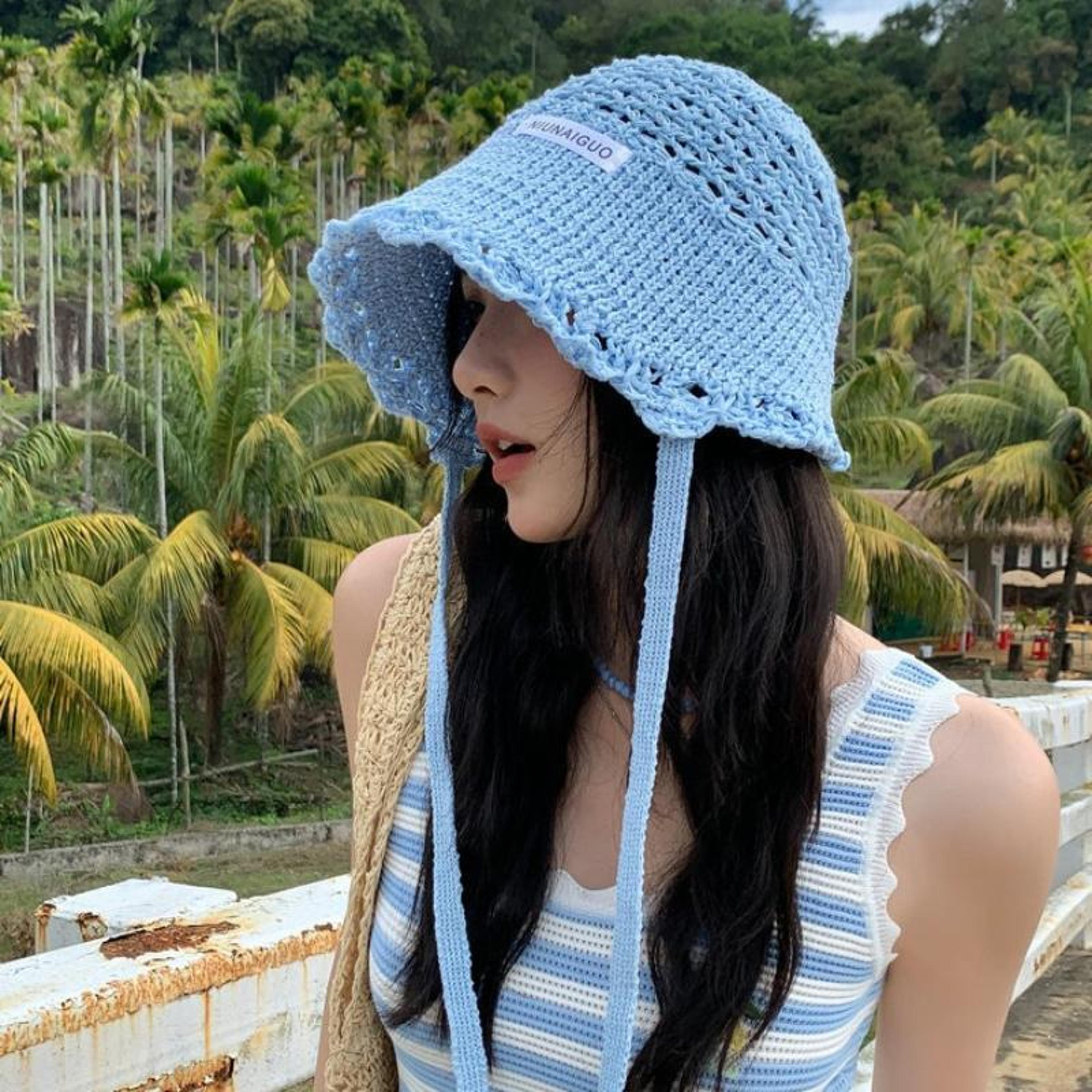 womens crochet uv protection sun hat foldable breathable beach hat for summer vacation