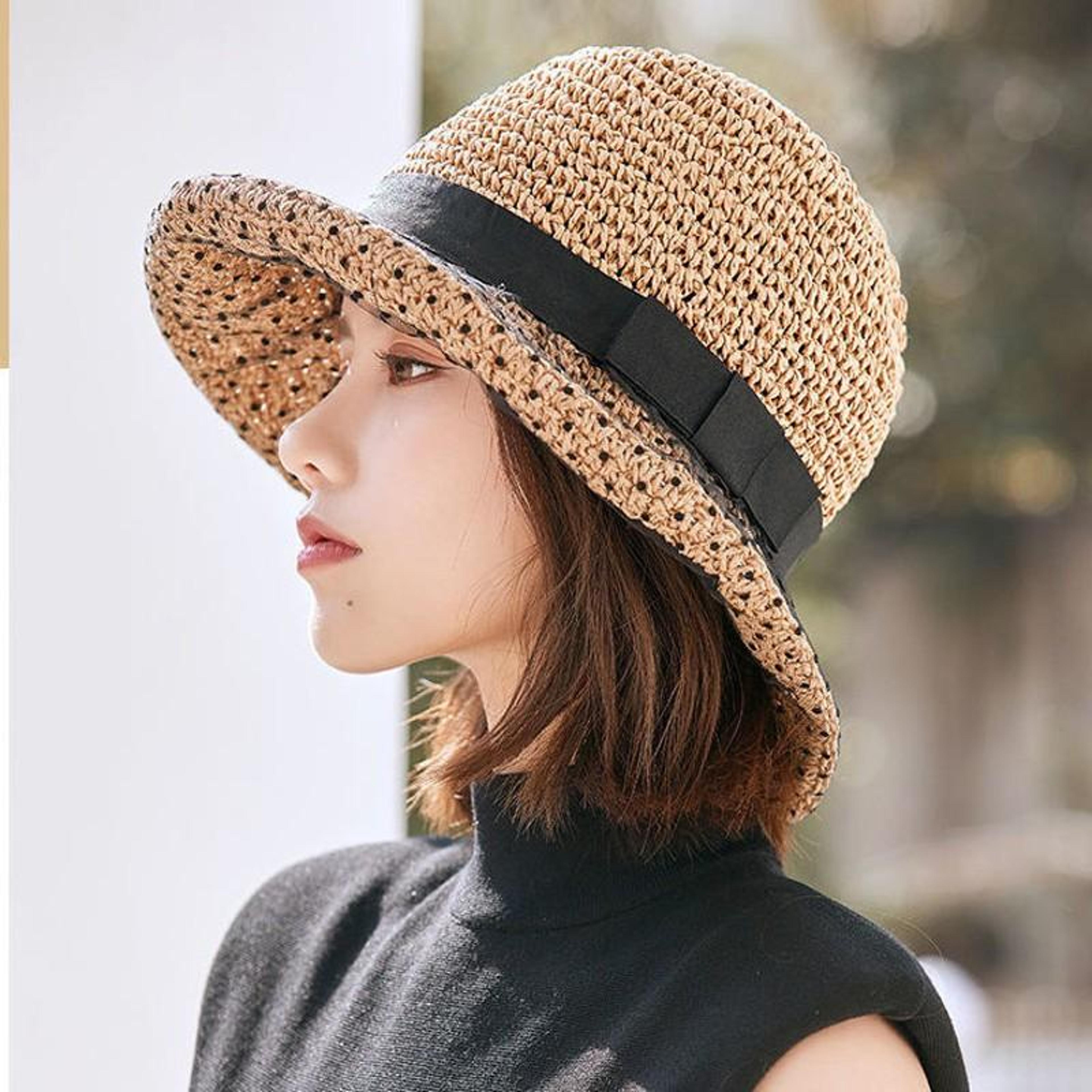 wide brim straw sun hat for women – uv protection beach & travel sun hat