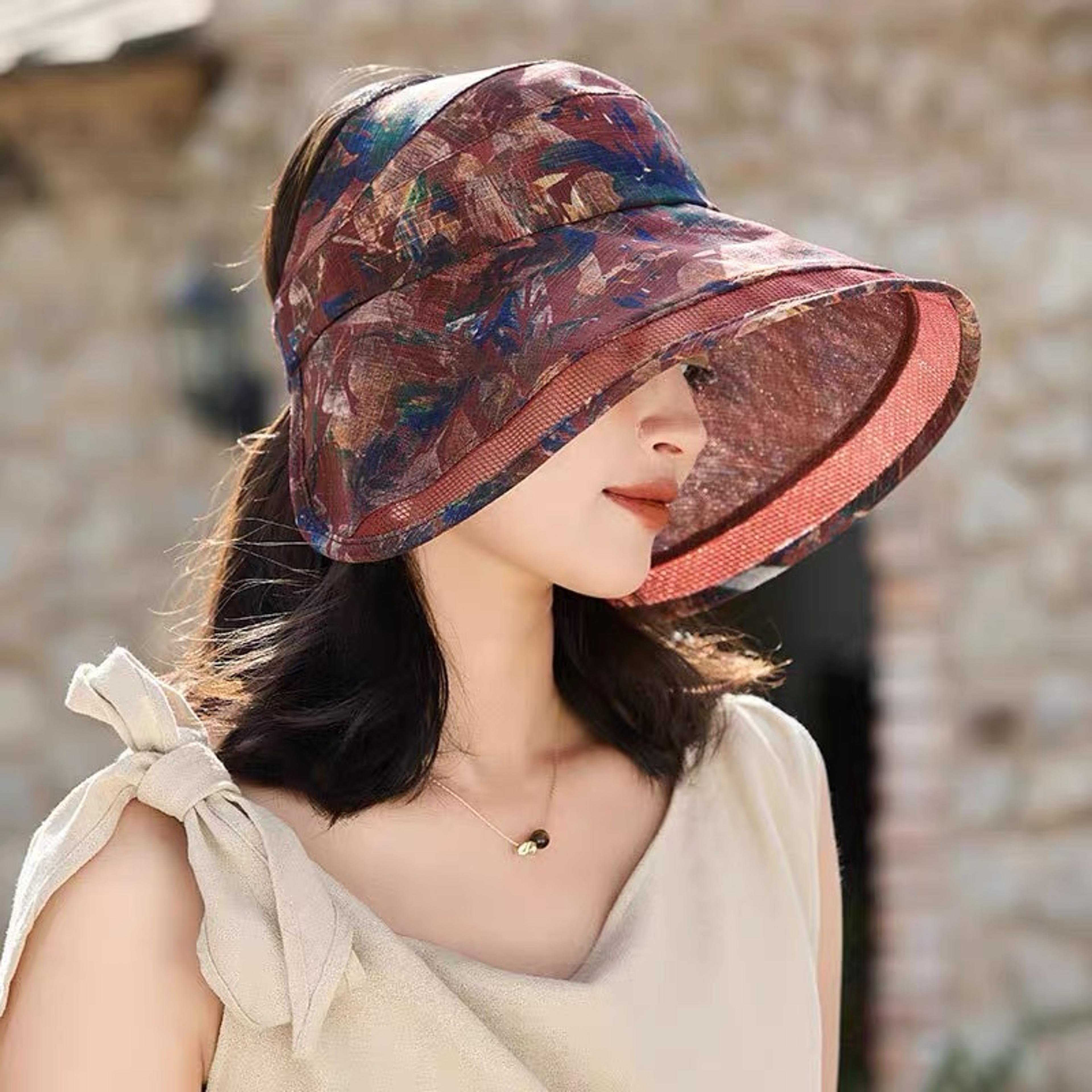adjustable floral wide brim sun bucket hat breathable anti sun fisherman hat uv protection outdoor hat