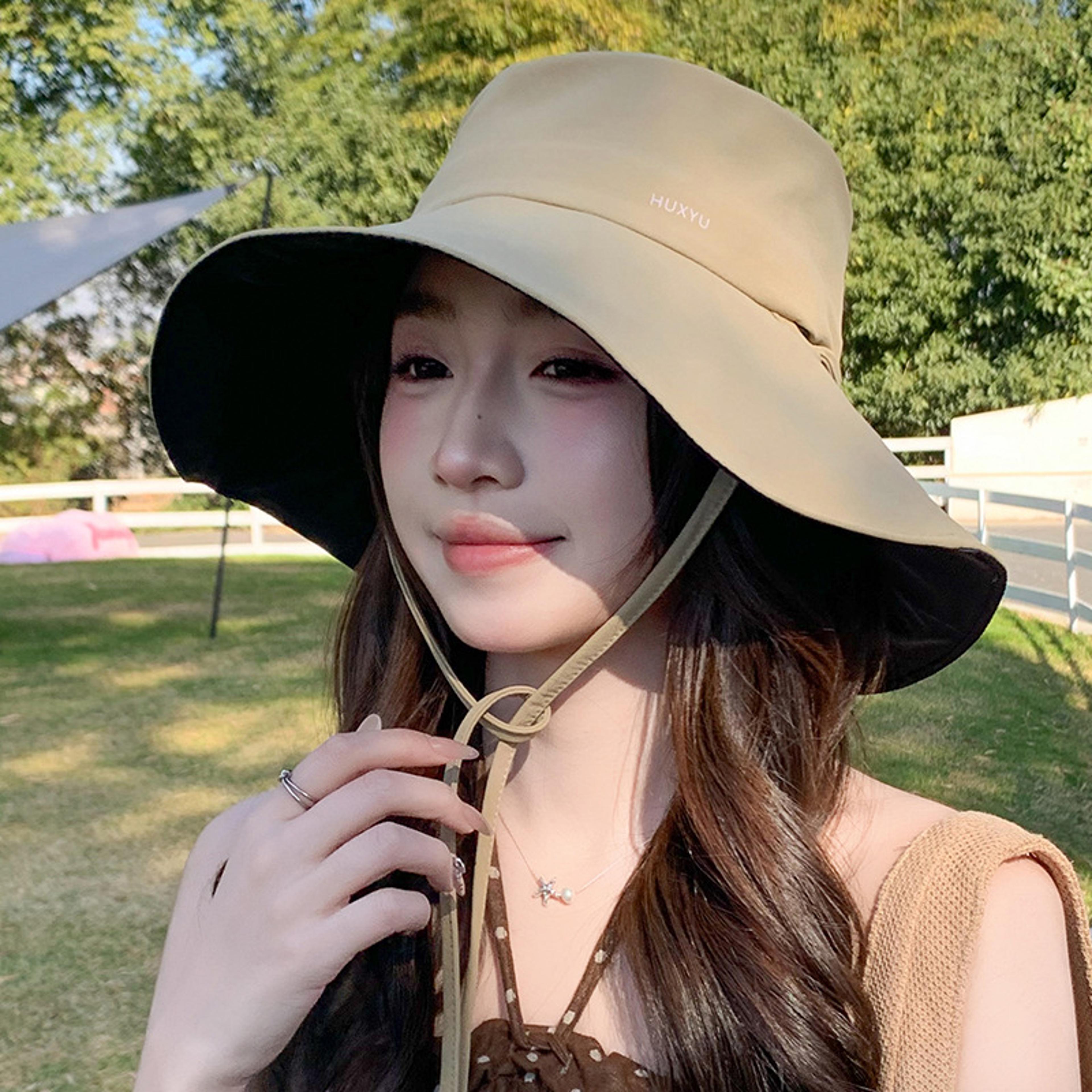 womens wide brim uv protection foldable beach sun hat for hiking & fishing