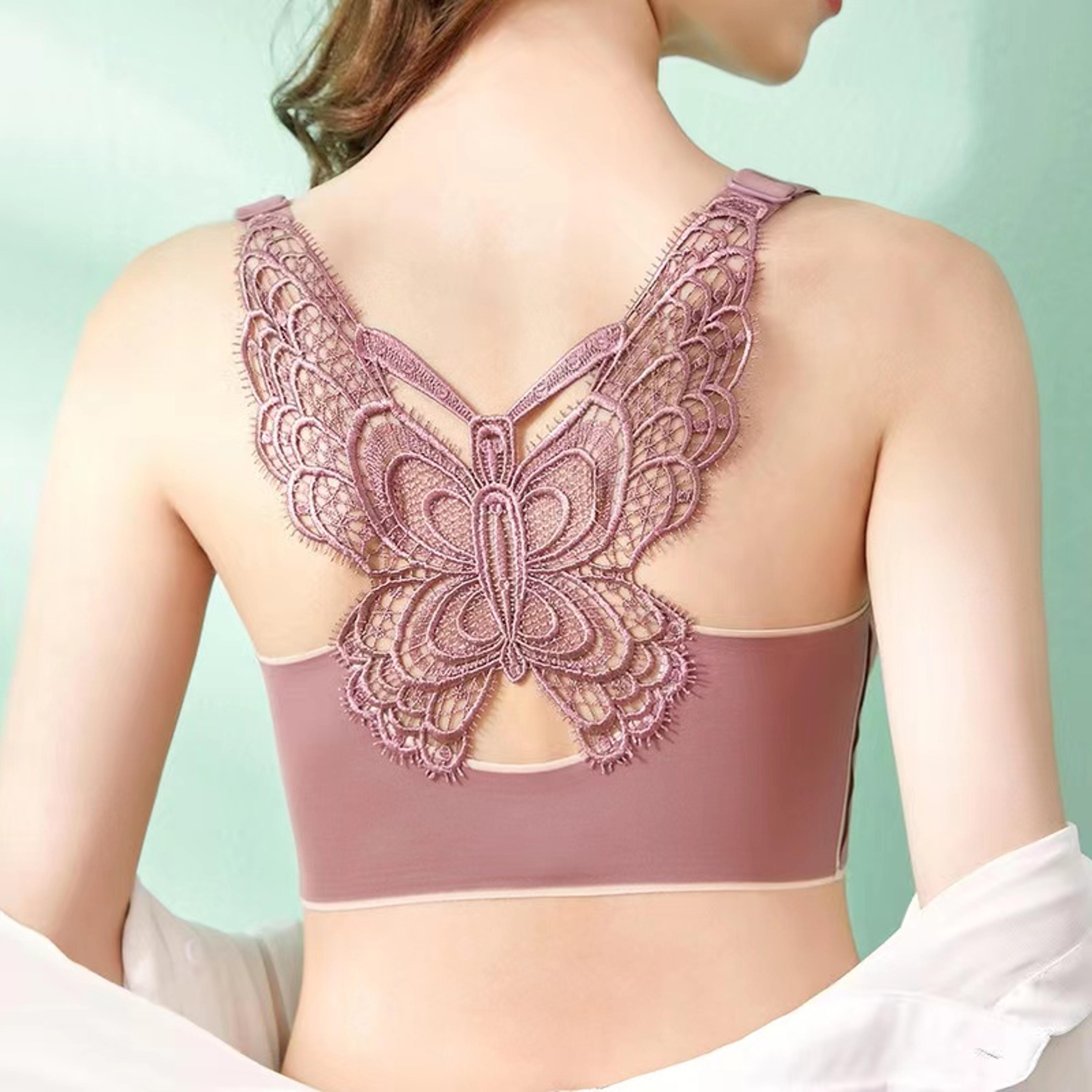 butterfly back seamless wireless bra – shockproof plus size comfort sports bra