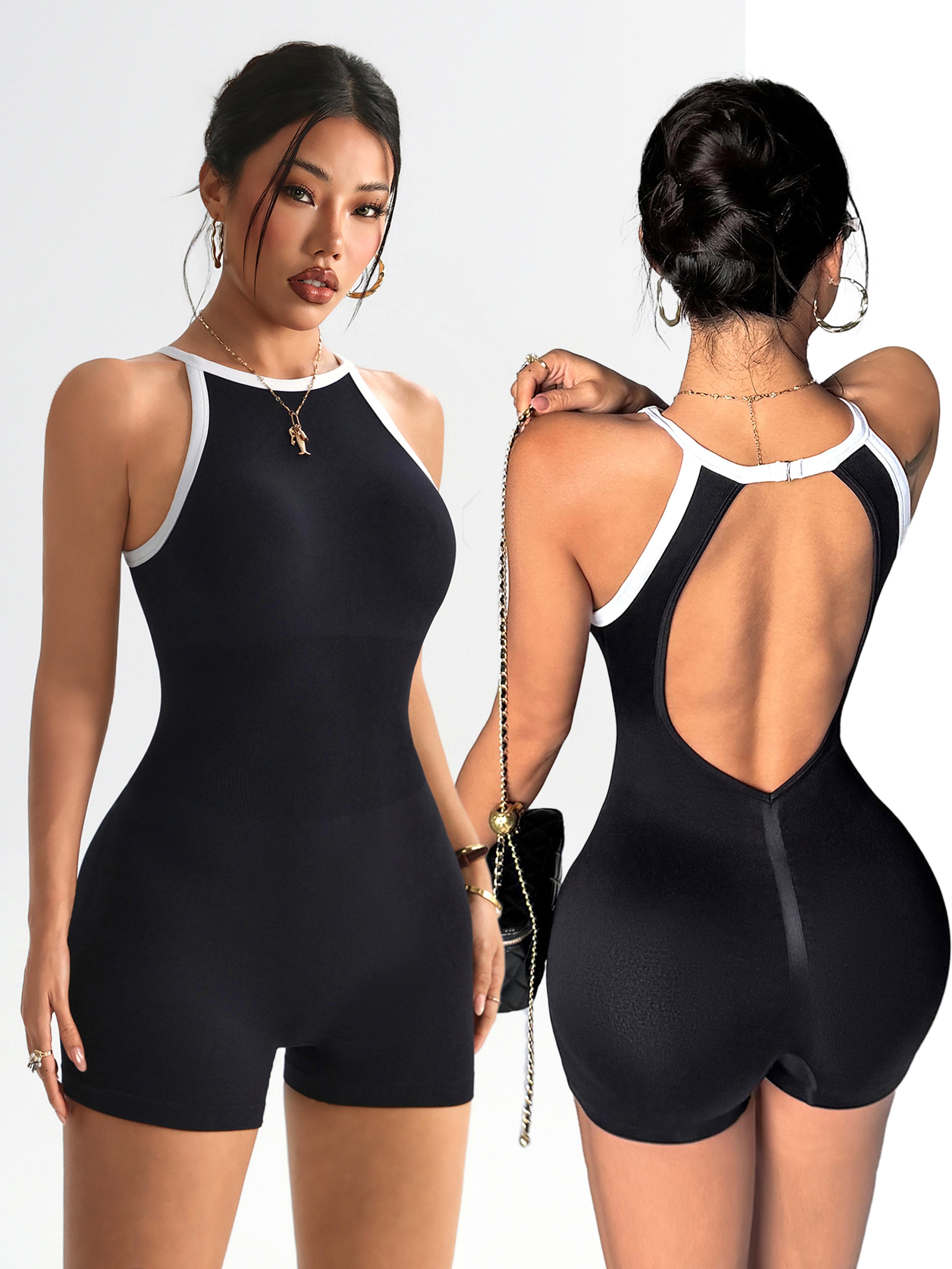 women workout romper yoga jumpsuit summer fitness bodysuit