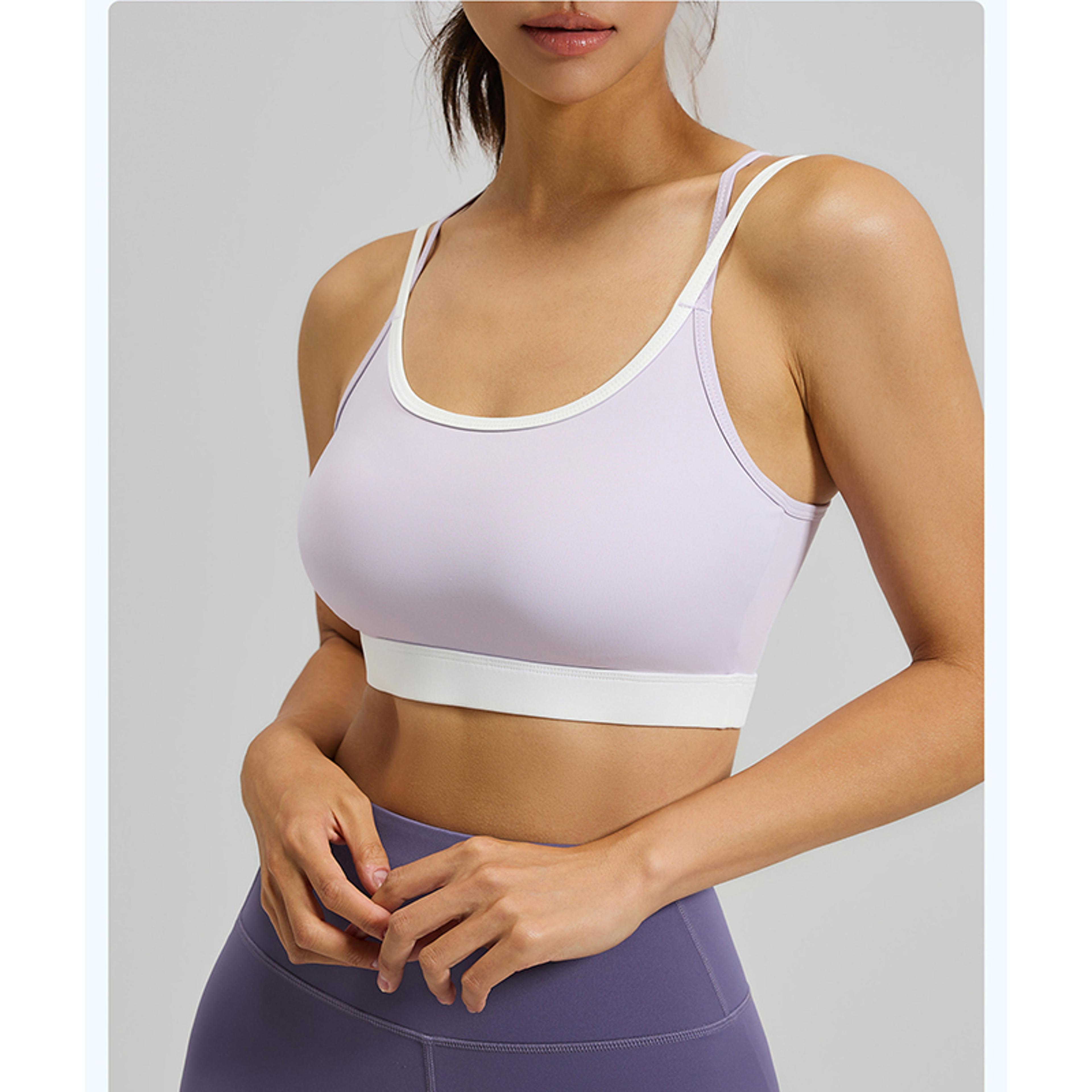 high impact crisscross back sports bra women padded shockproof yoga gym running bra