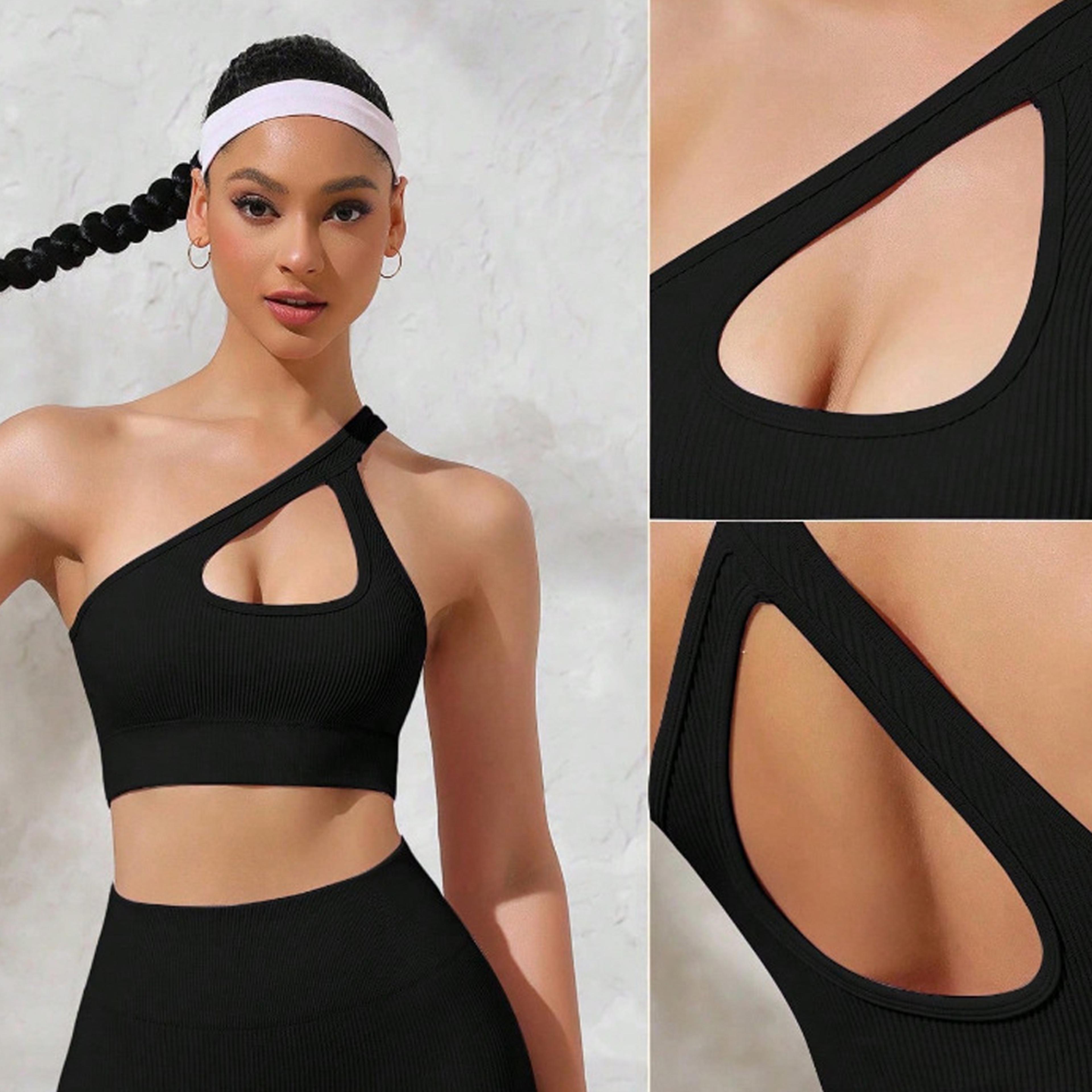 breathable sports bra with removable padding yoga back bra for running & fitness gym workouts