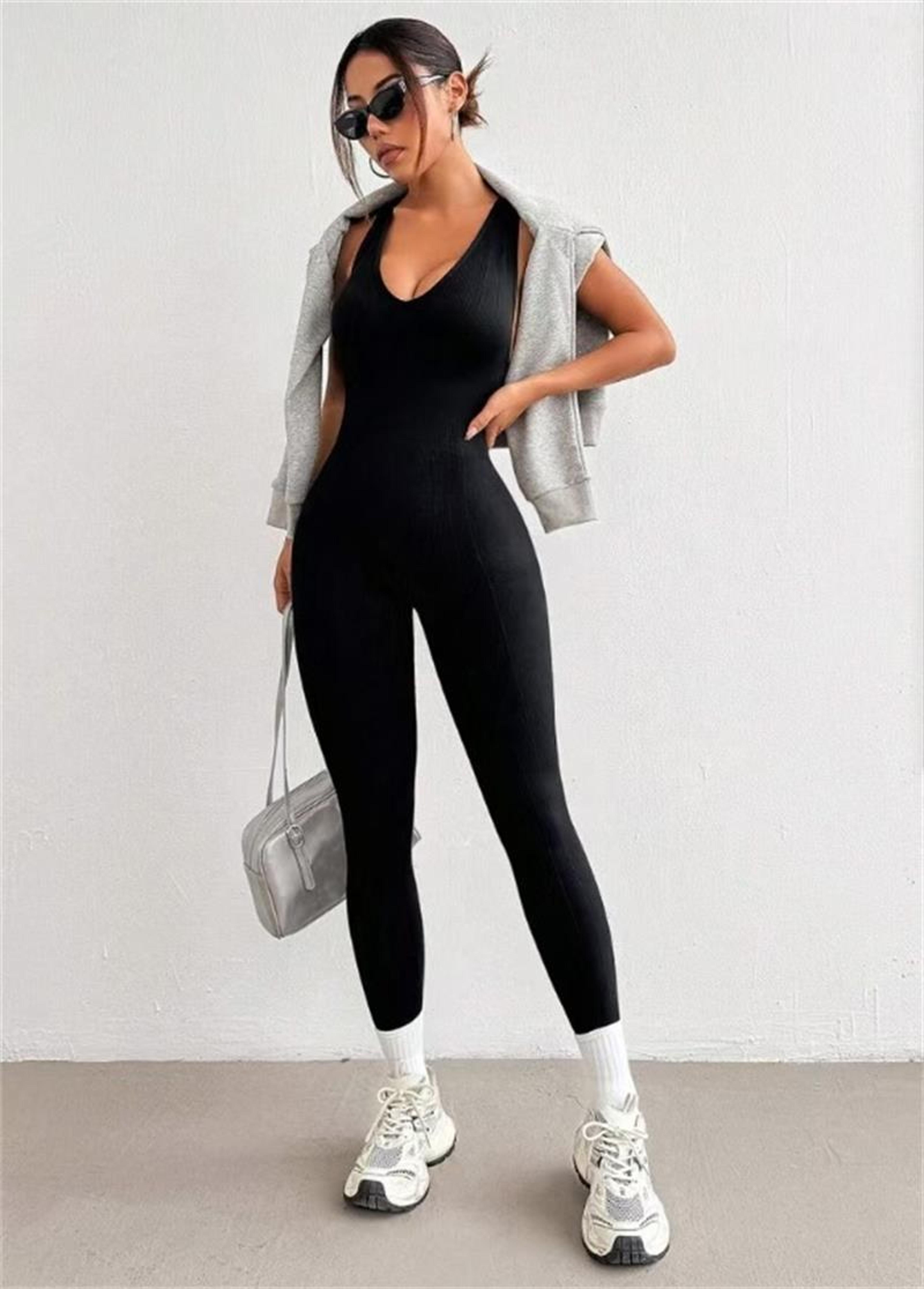 seamless cross back workout jumpsuit high elastic yoga wear