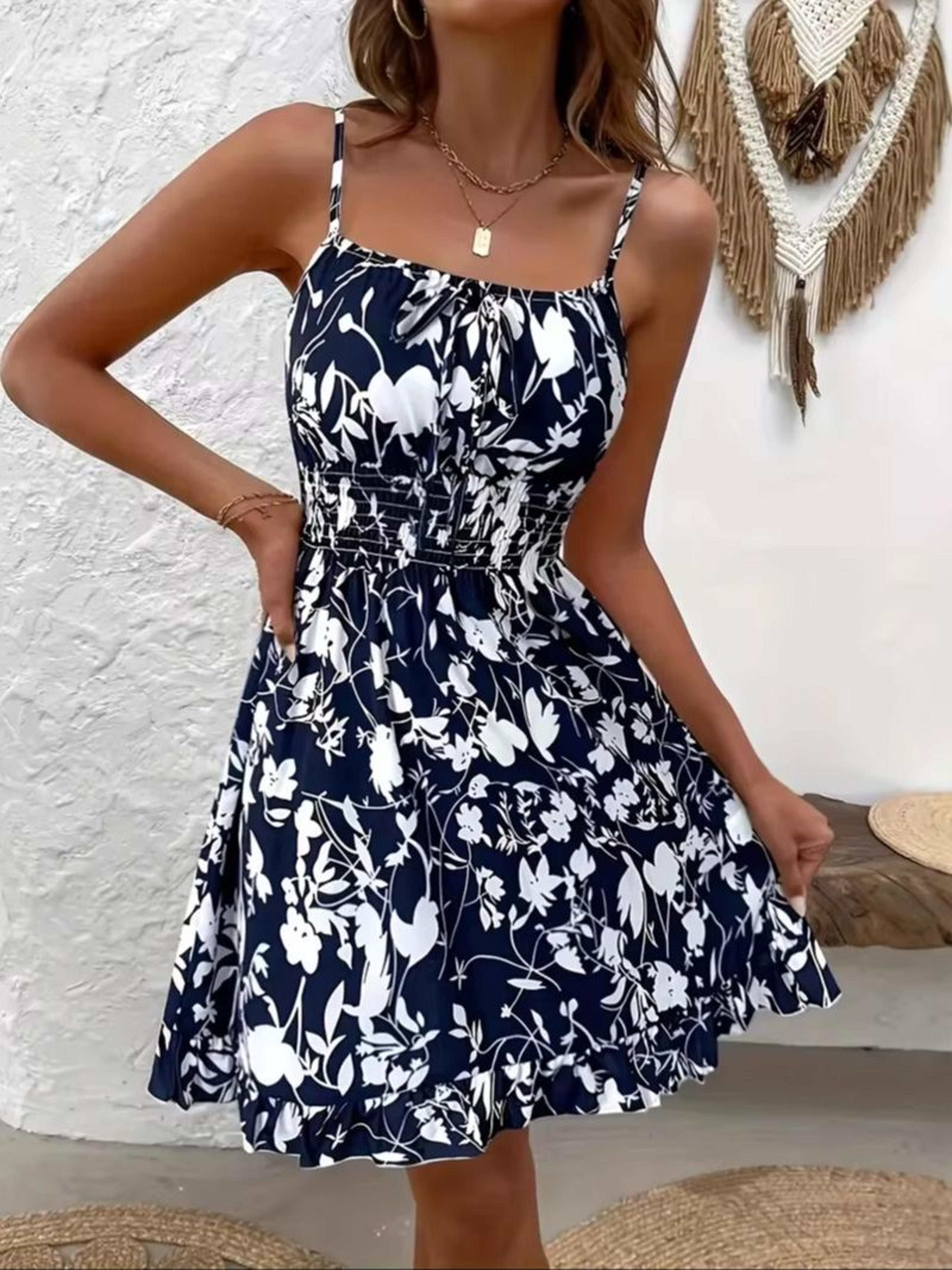 vintage floral tie up slip mini dress flattering beach resort sundress
