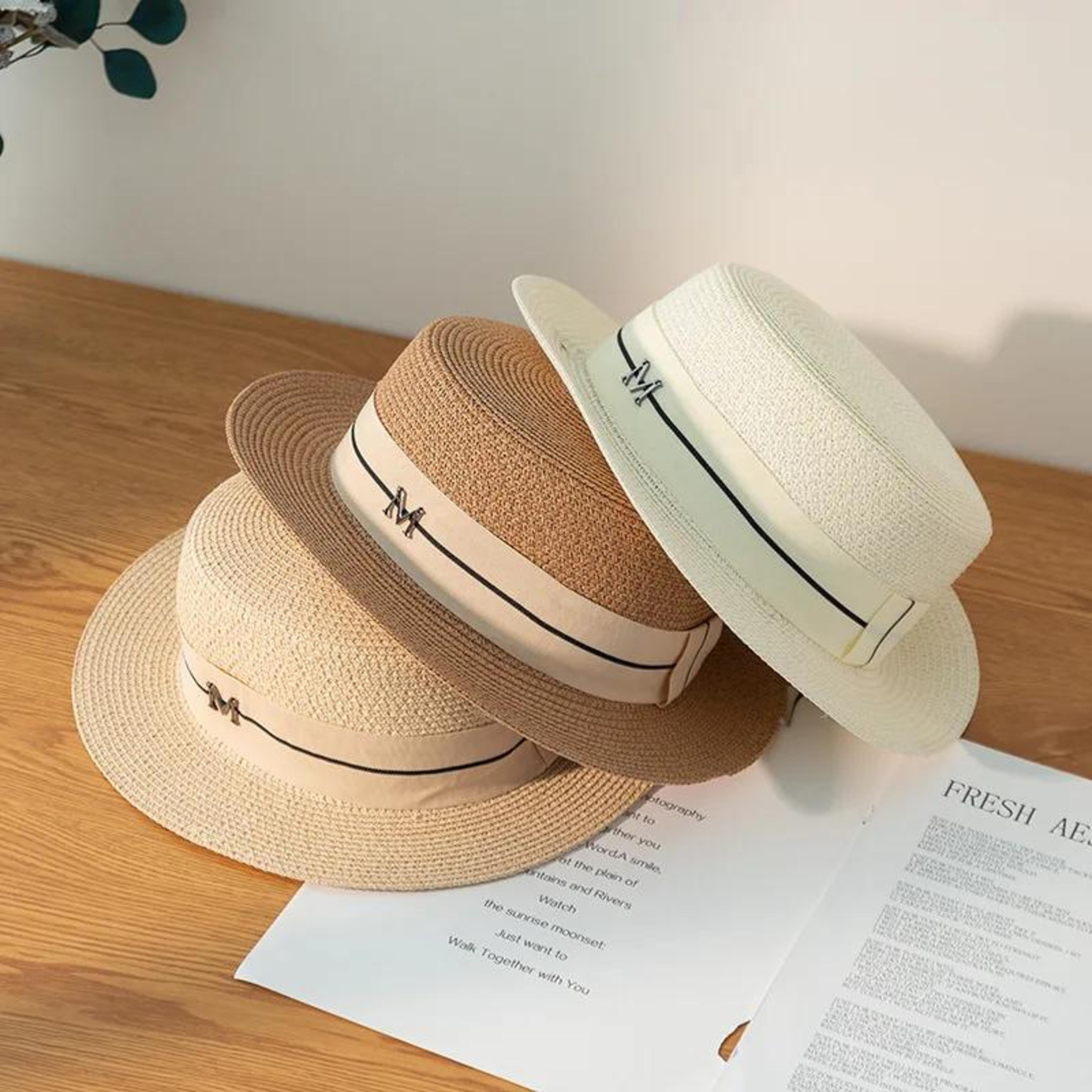 embroidered wide brim panama straw hat