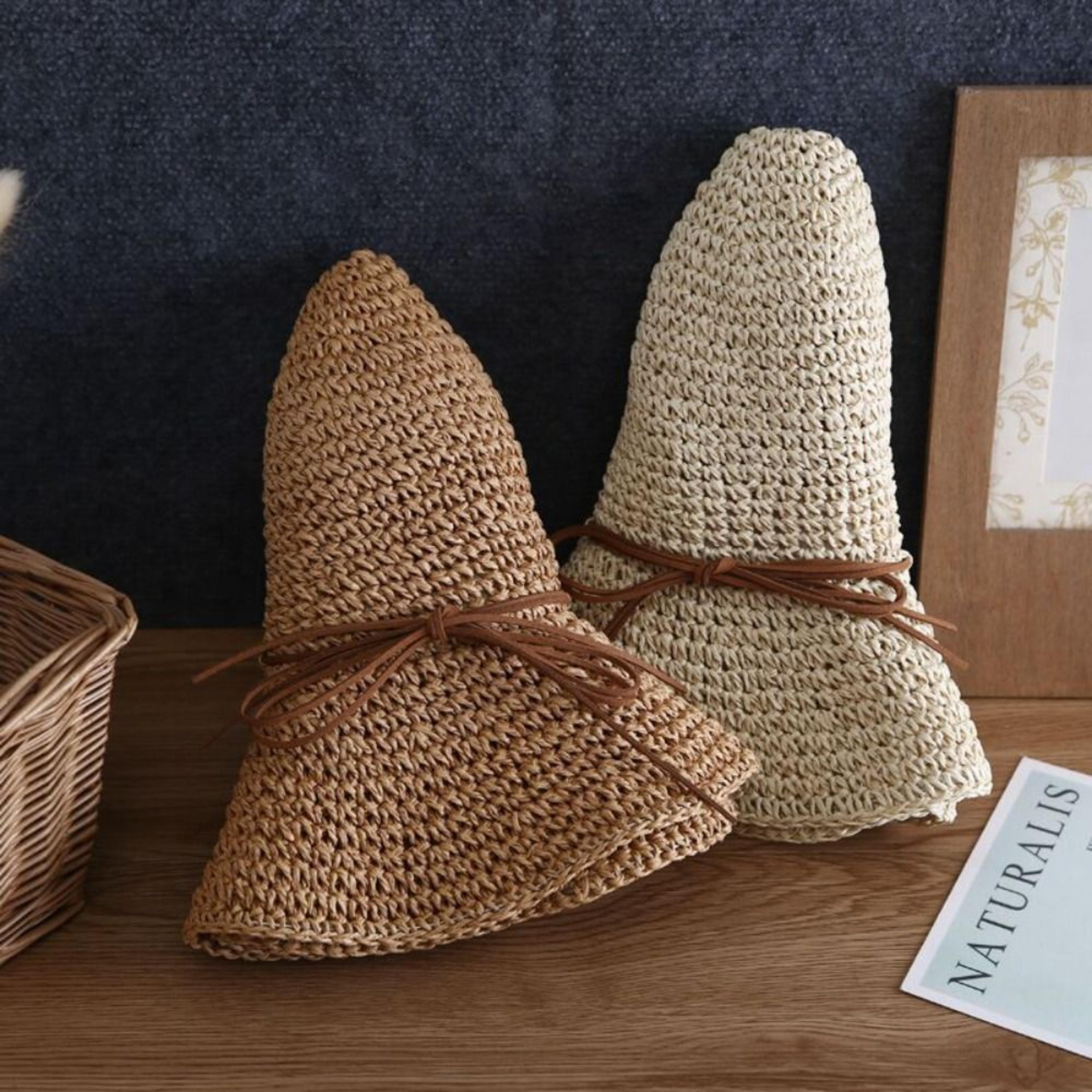 french style wide brim beach hat with elegant accent bow