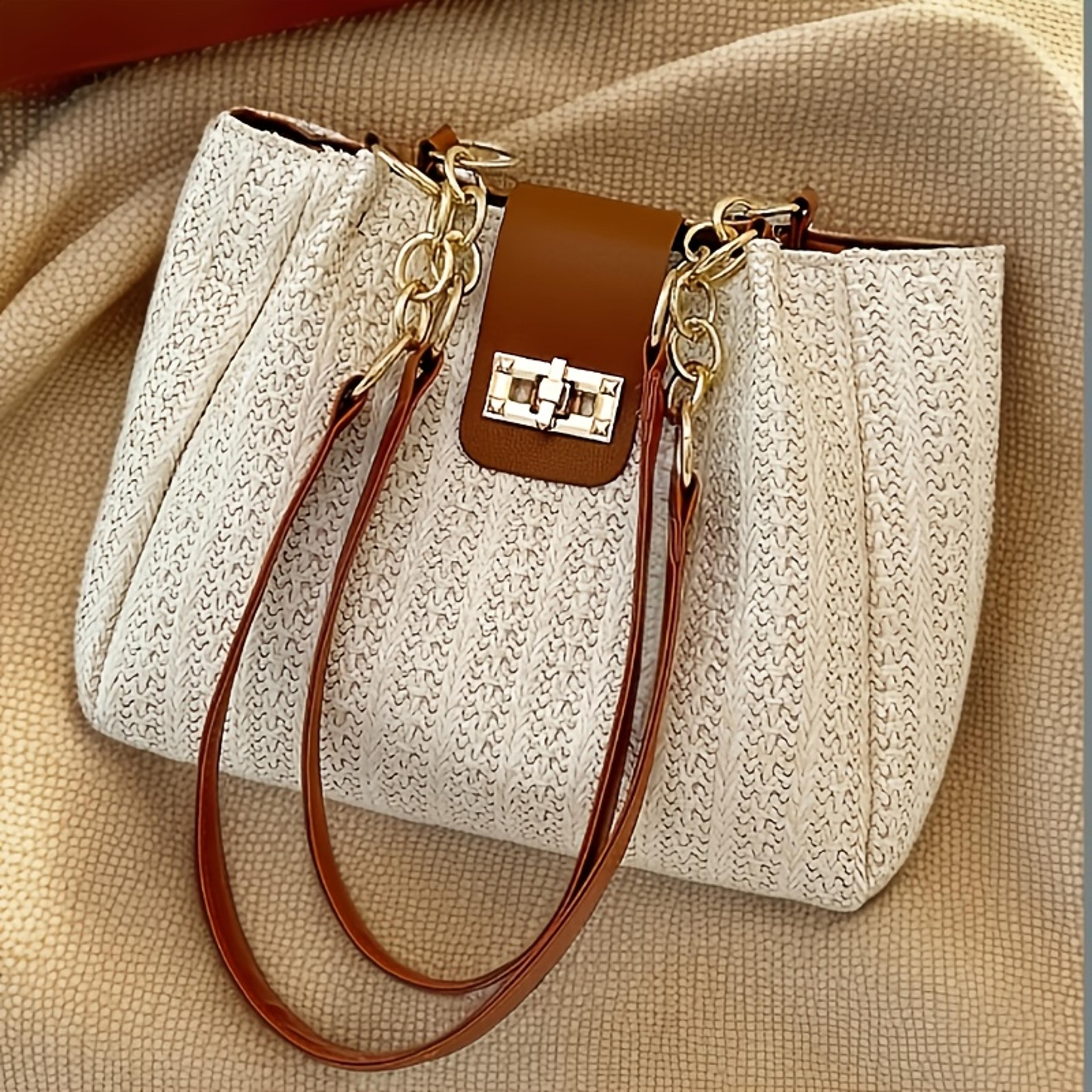 woven beach bag - large capacity summer vacation tote
