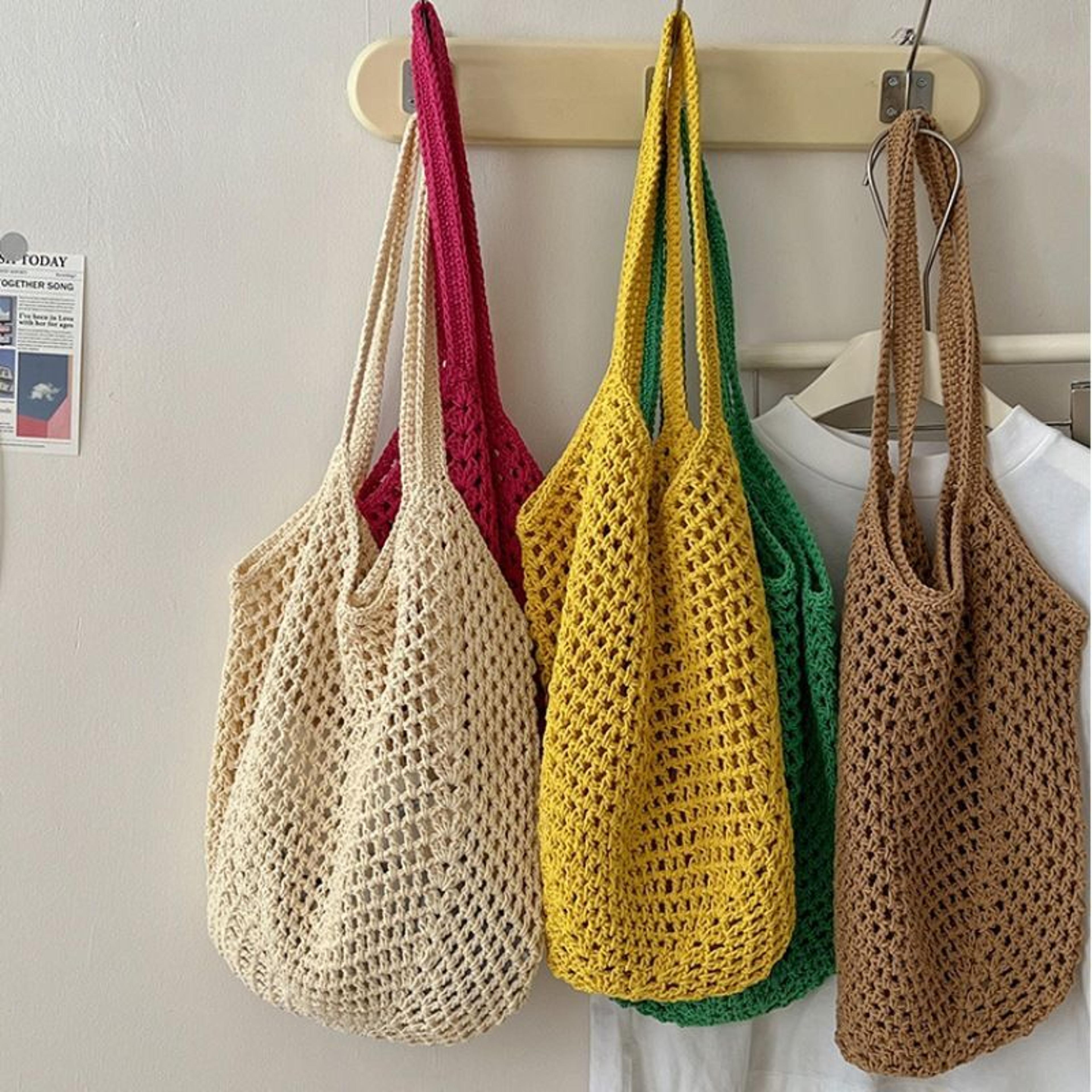 handmade cotton woven beach tote bag large capacity casual shoulder messenger bag
