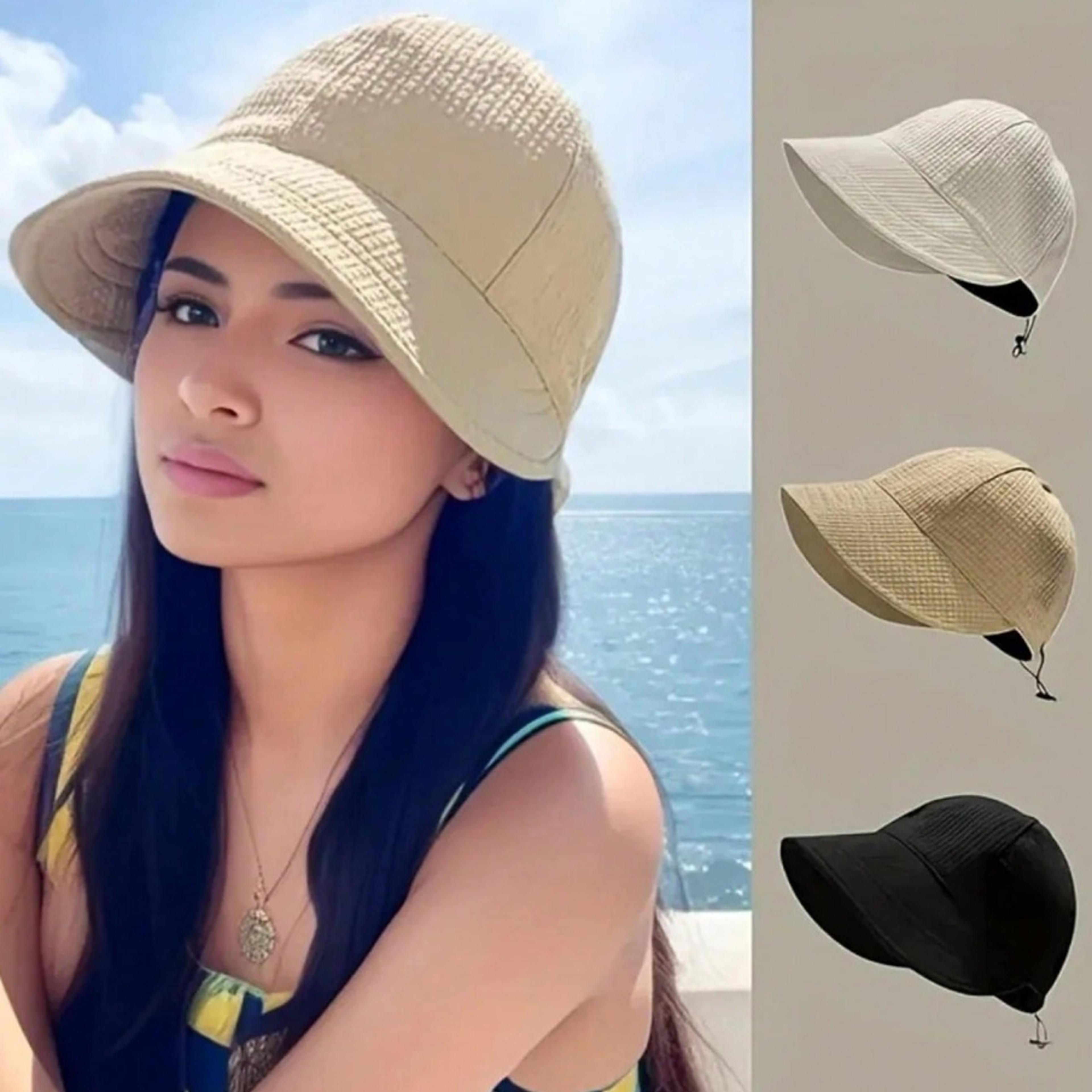 women wide brim foldable sunhat uv protection cap