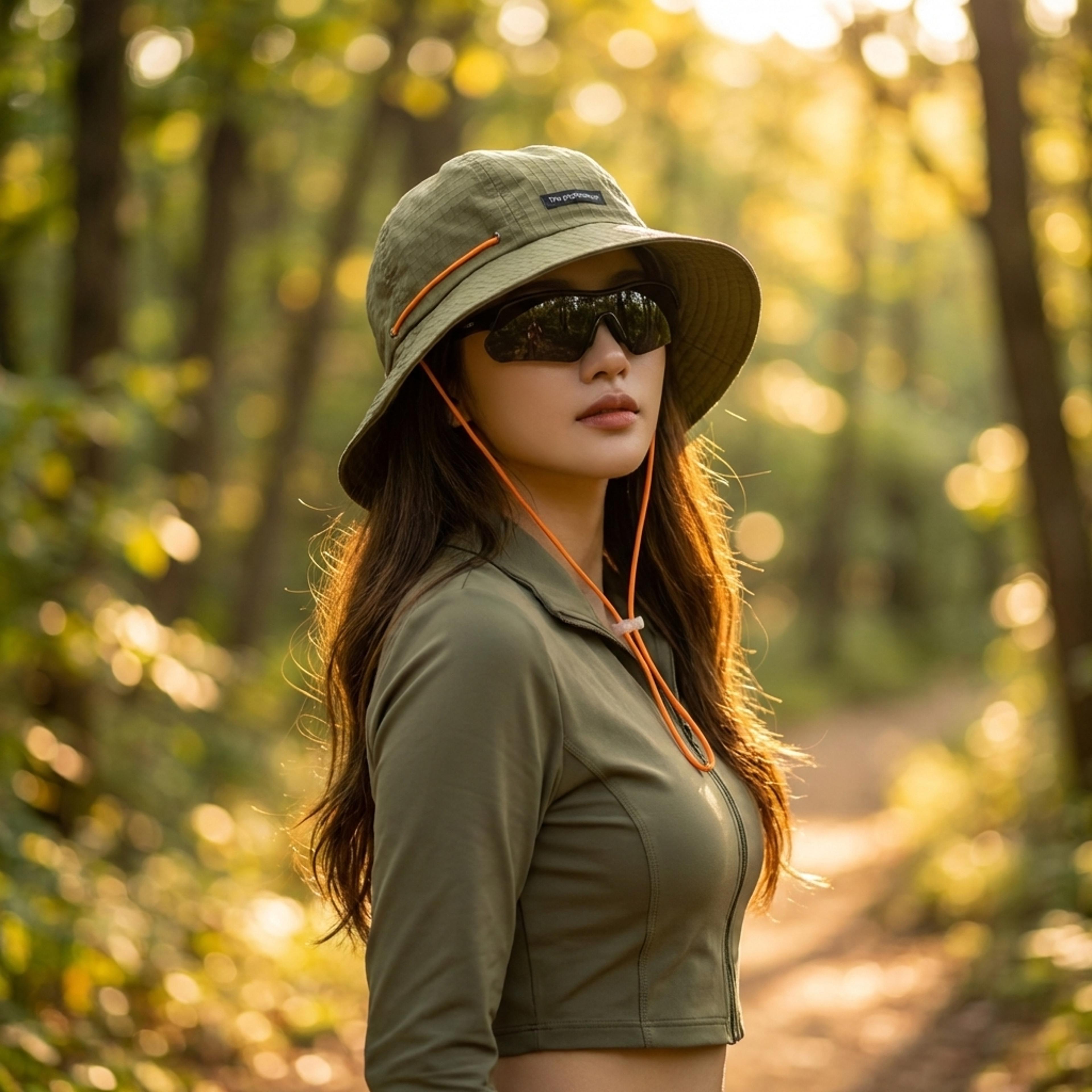 wide brim sun hat with neck protection adjustable outdoor bucket hat