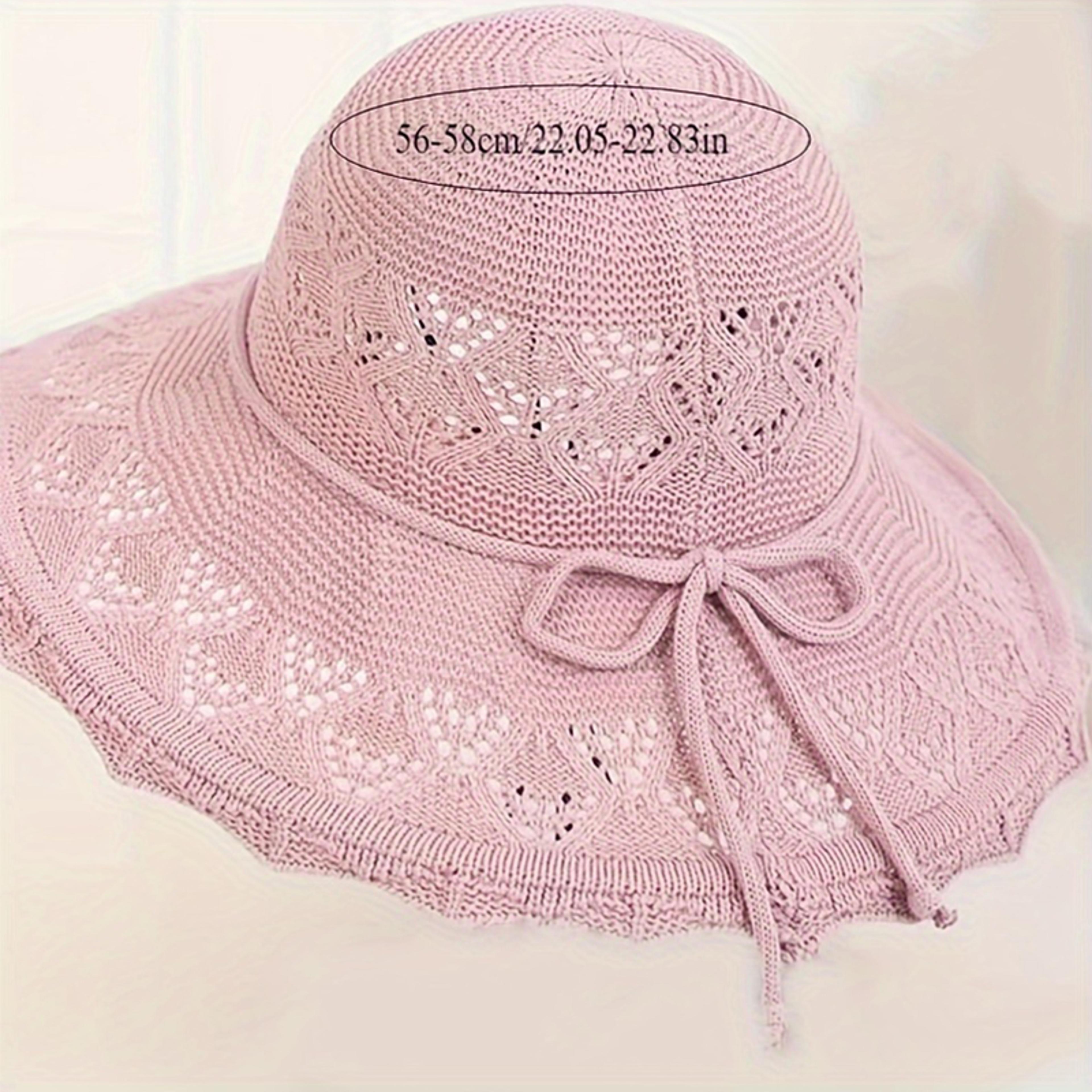 korean style wavy wide brim straw sun hat for women