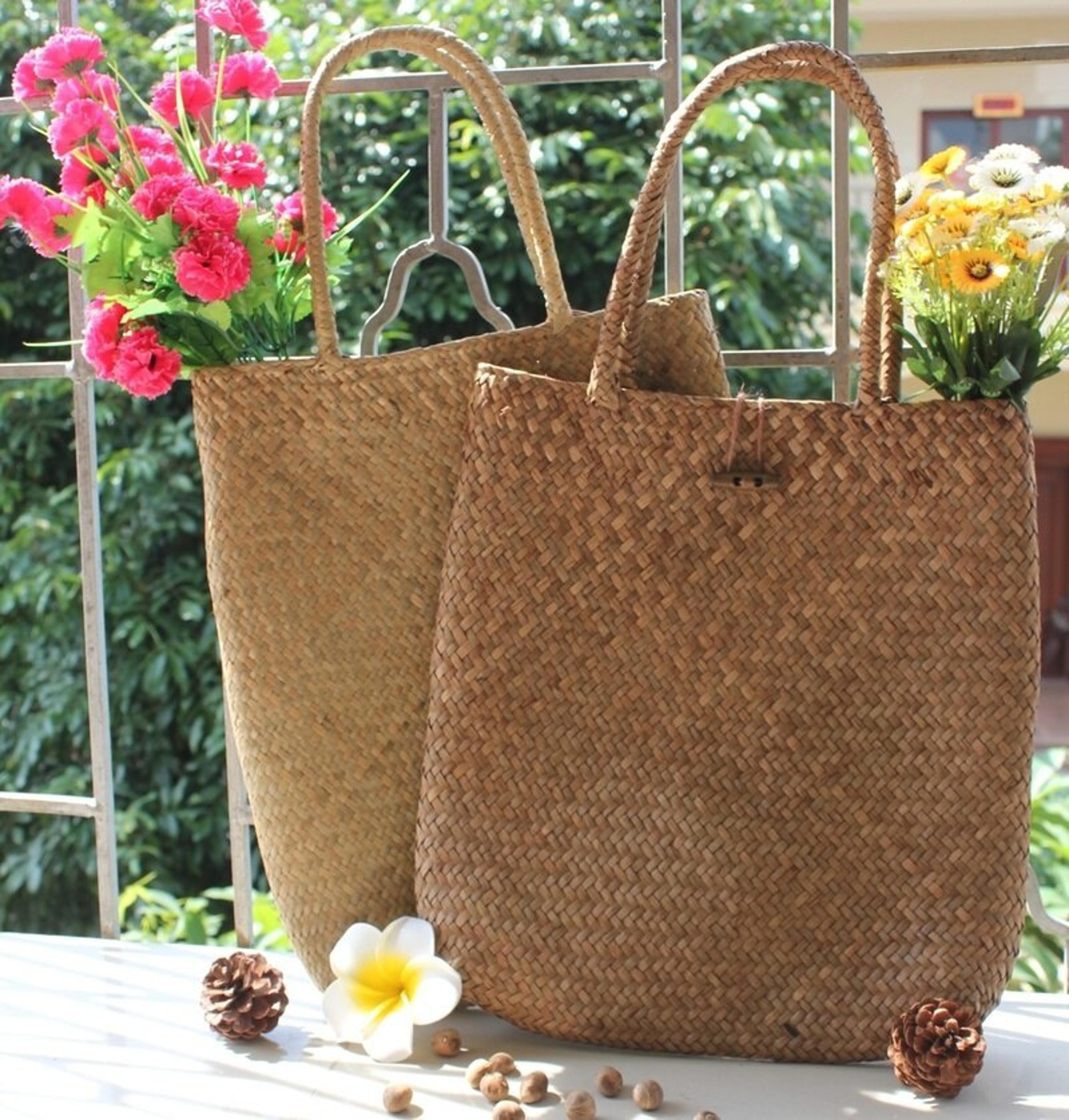 women lace designer straw tote bag wicker shoulder purse
