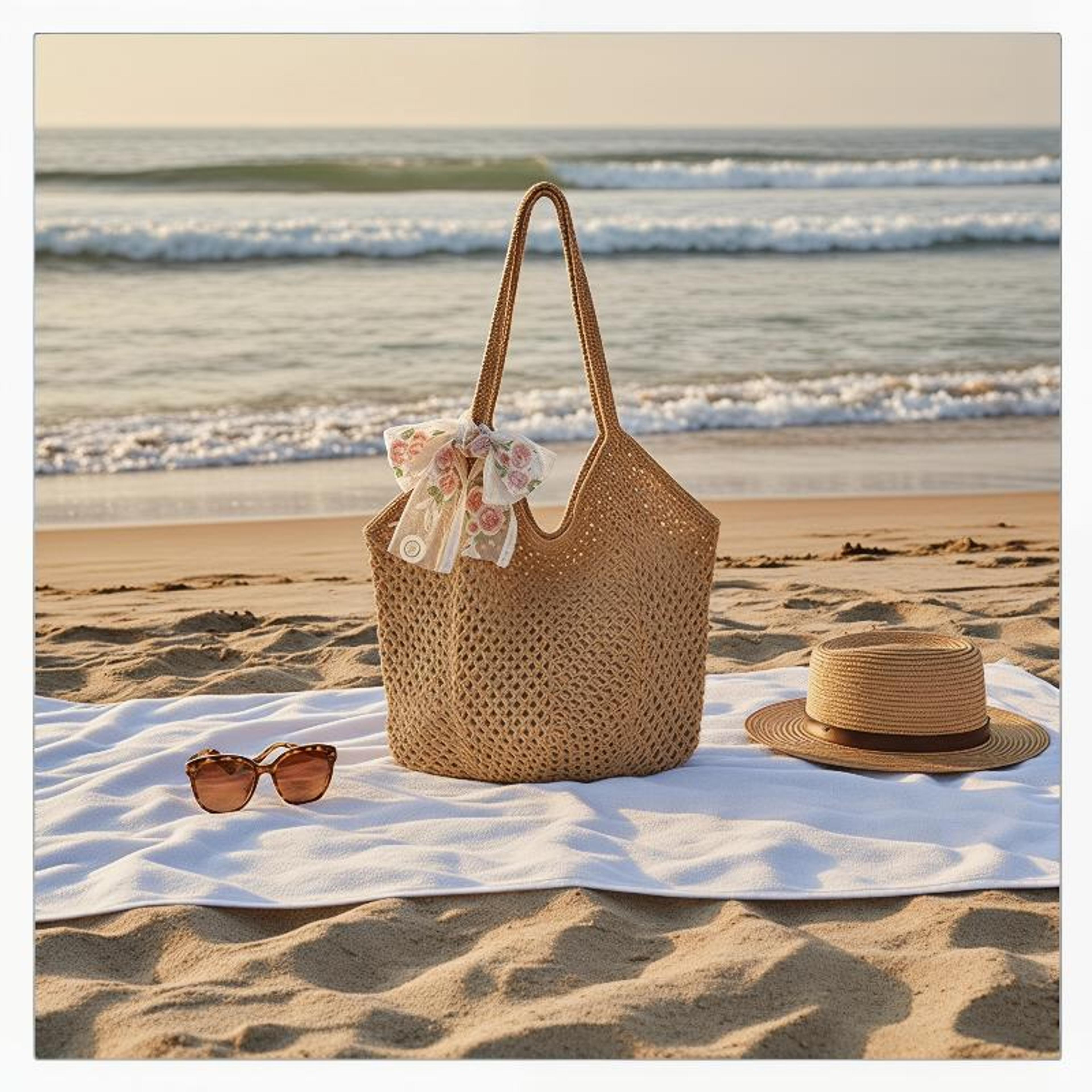 handmade woven large capacity shoulder bag for beach and daily style