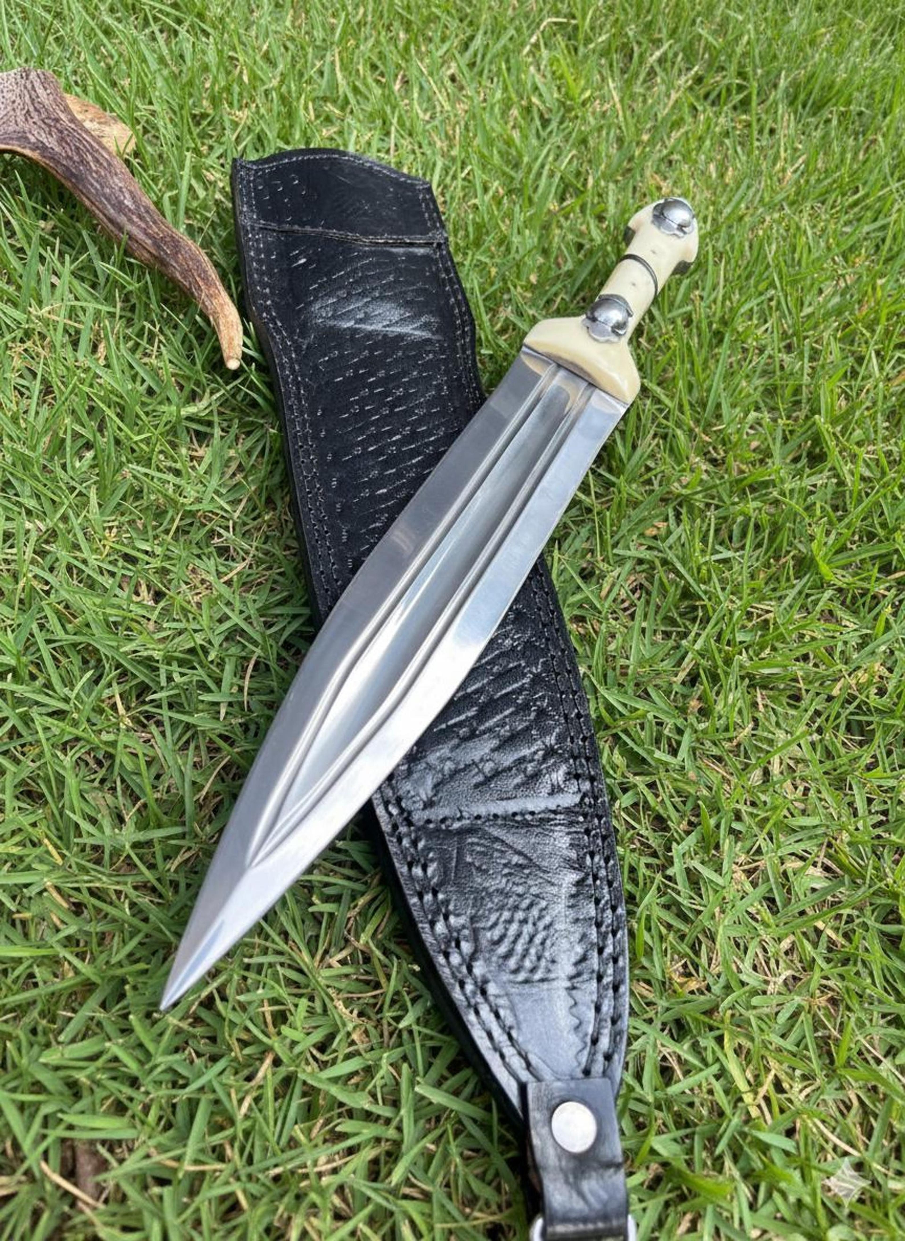 handmade dagger knife hunting knife with leather sheath gift for him | premium hunting knife